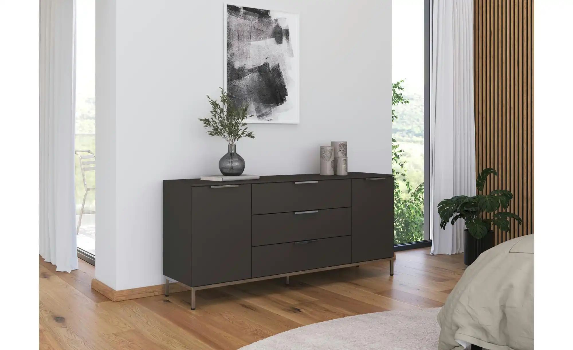 Sideboard ¦ schwarz ¦ Maße (cm): B: 160 H: 72 Kommoden & Sideboards > Sideb günstig online kaufen