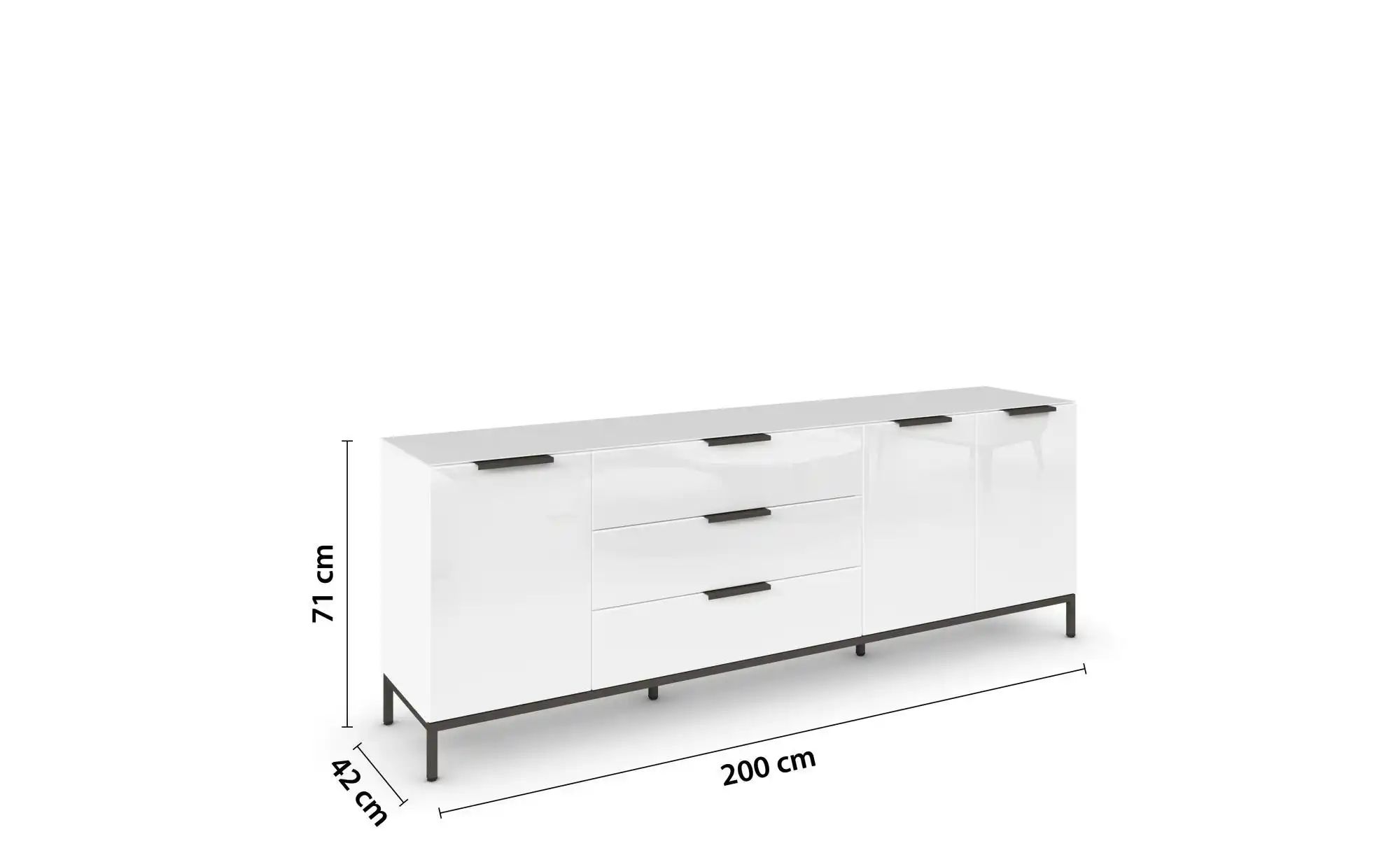 Thumbnail - Sideboard  Frome ¦ weiß ¦ Maße (cm): B: 199 H: 72 Kommoden & Sideboards > Sideboards - Höffner