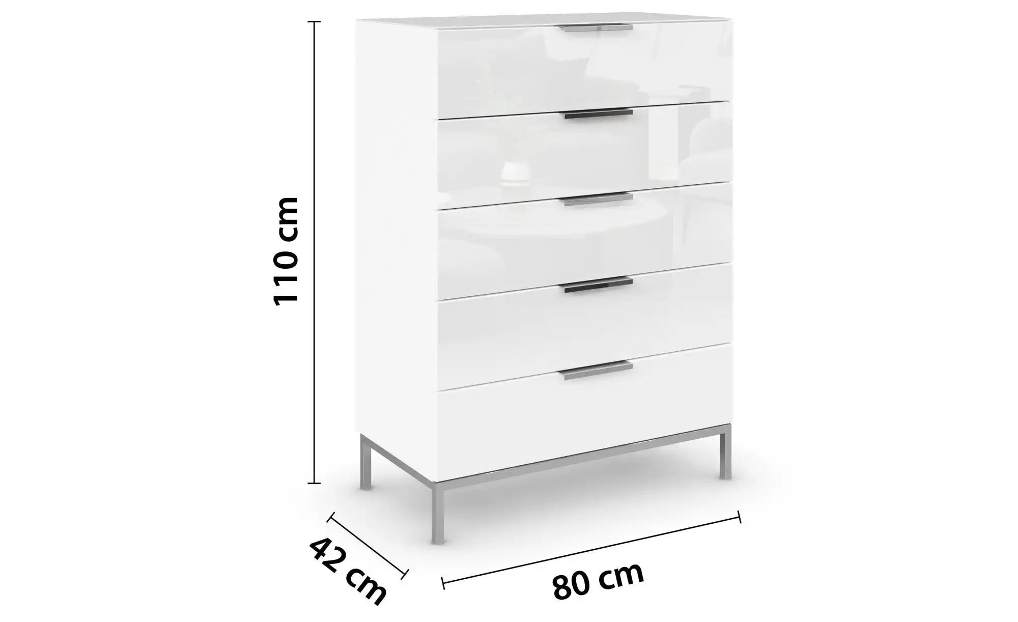Kommode  Frome ¦ weiß ¦ Maße (cm): B: 80 H: 110 Kommoden & Sideboards > Kom günstig online kaufen