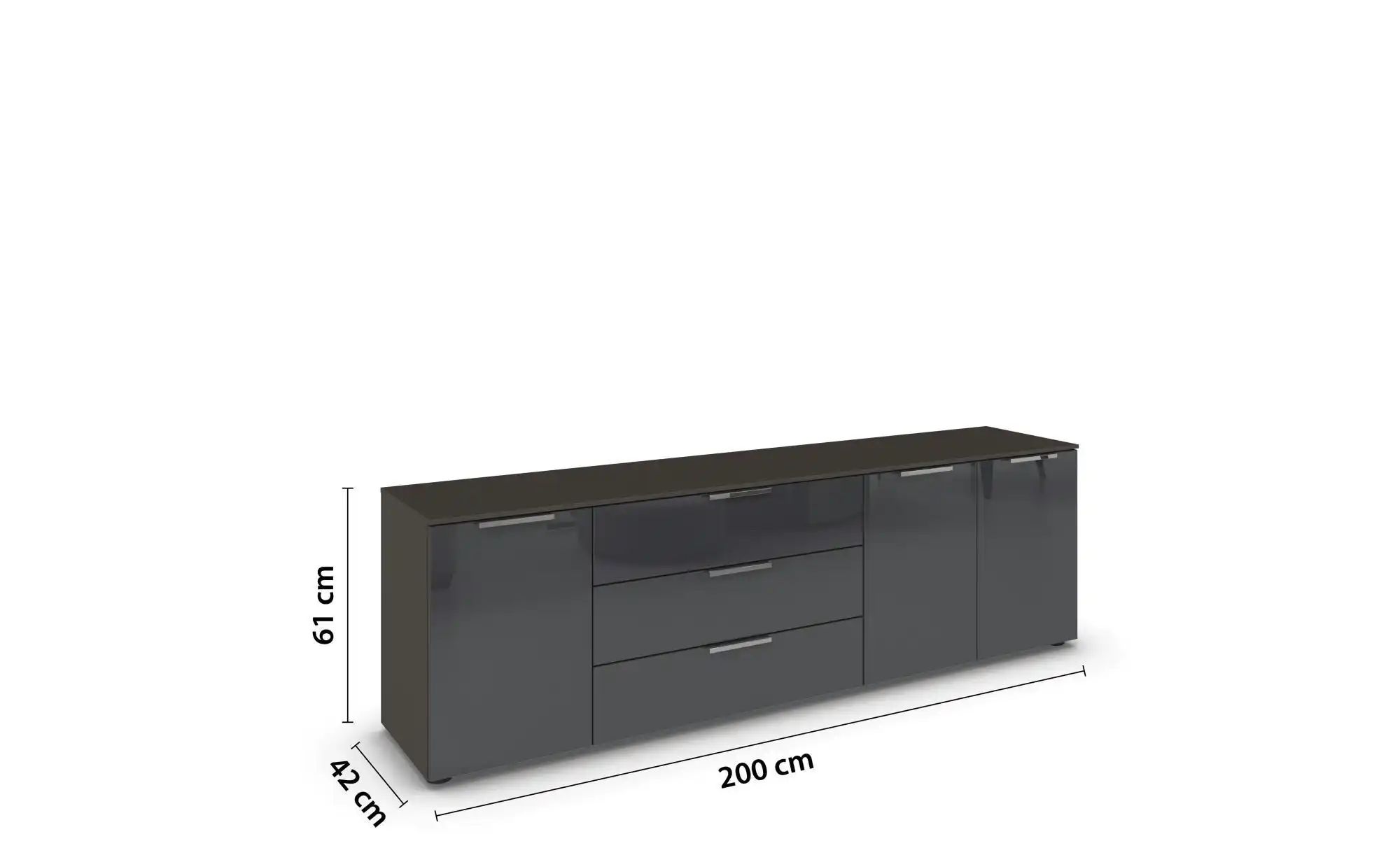 Thumbnail - Sideboard  Frome ¦ schwarz ¦ Maße (cm): B: 199 H: 61 Kommoden & Sideboards > Sideboards - Höffner