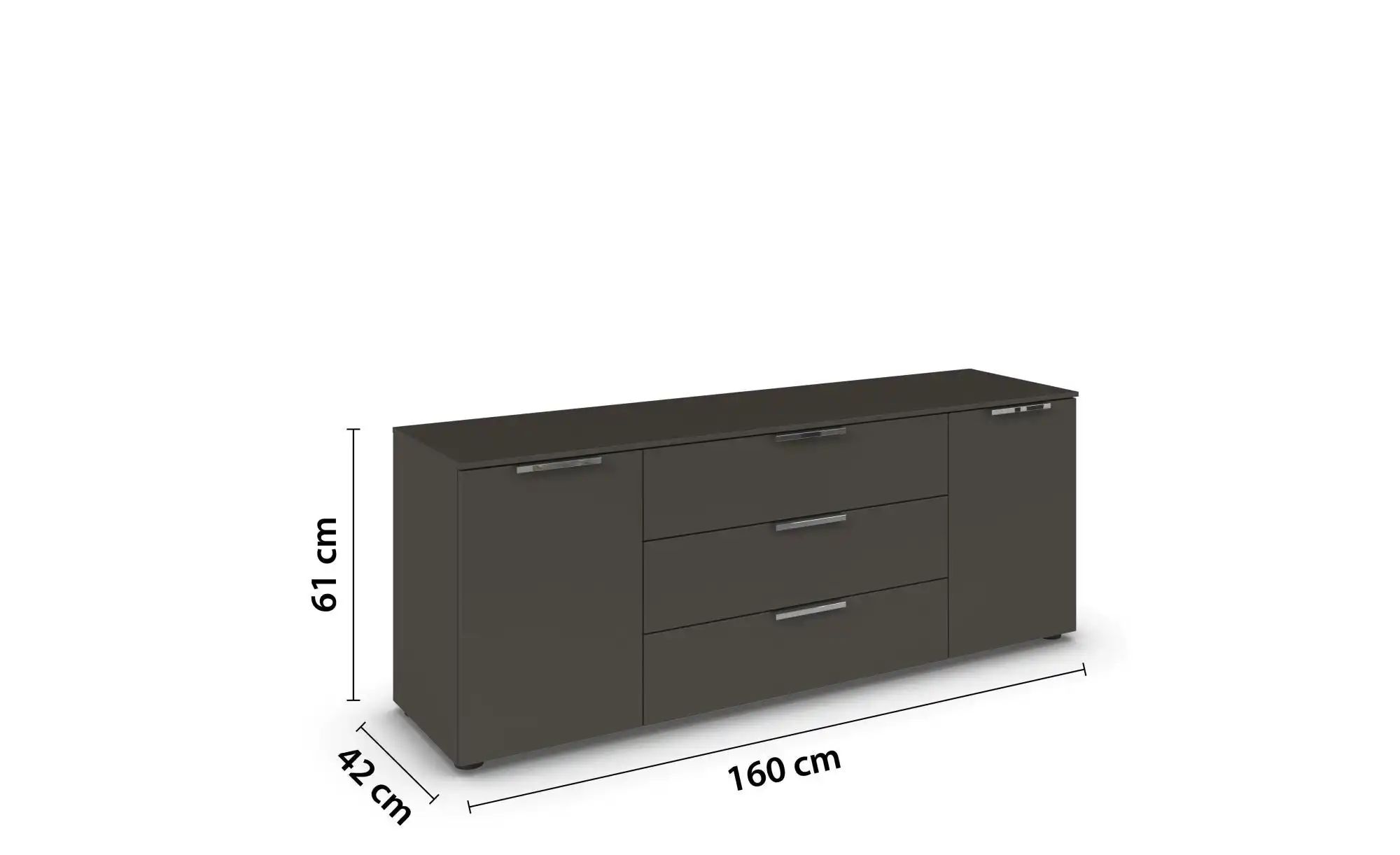 Sideboard ¦ schwarz ¦ Maße (cm): B: 160 H: 61 Kommoden & Sideboards > Sideb günstig online kaufen