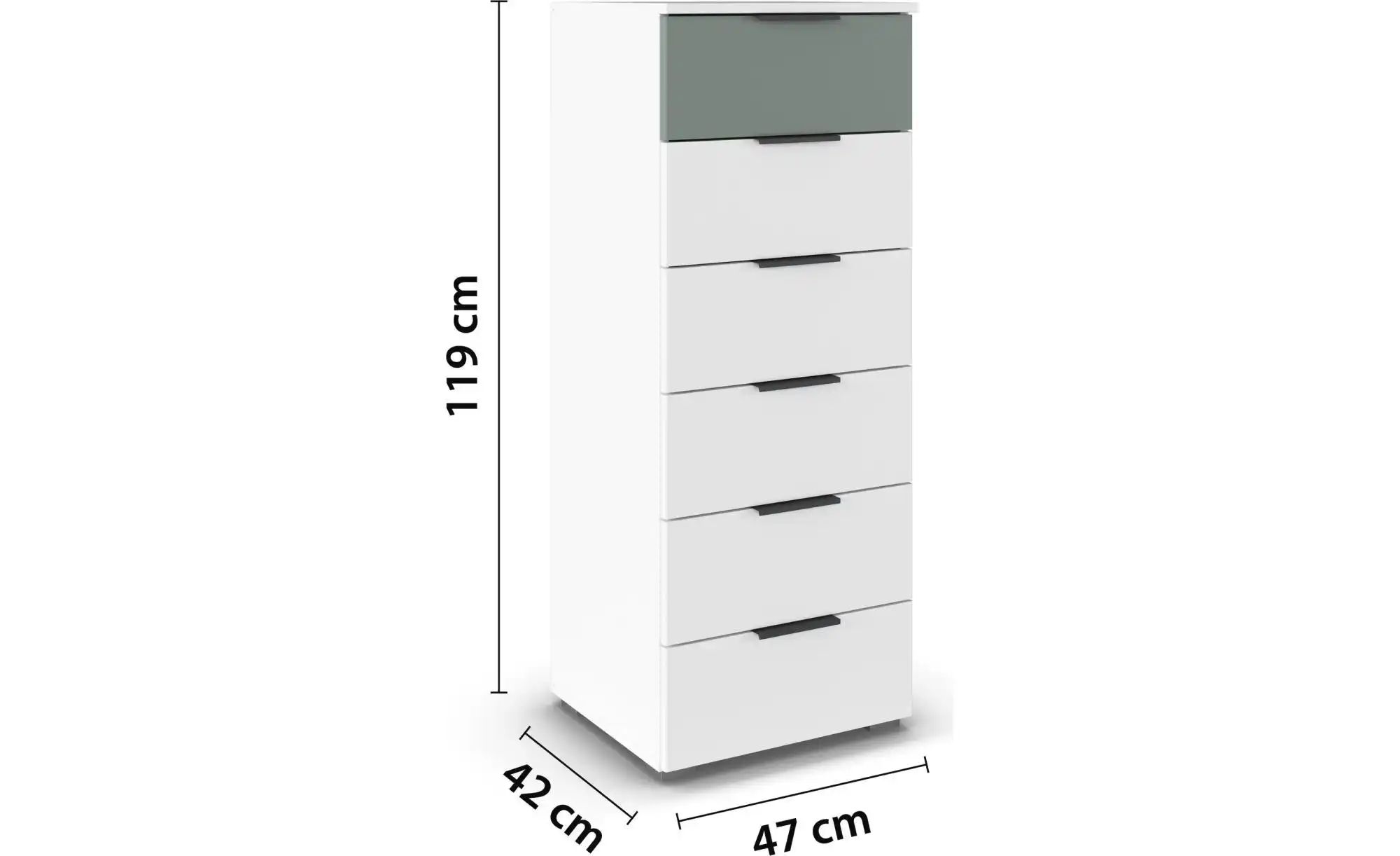 Kommode ¦ weiß ¦ Maße (cm): B: 47 H: 119 Kommoden & Sideboards > Kommoden - günstig online kaufen