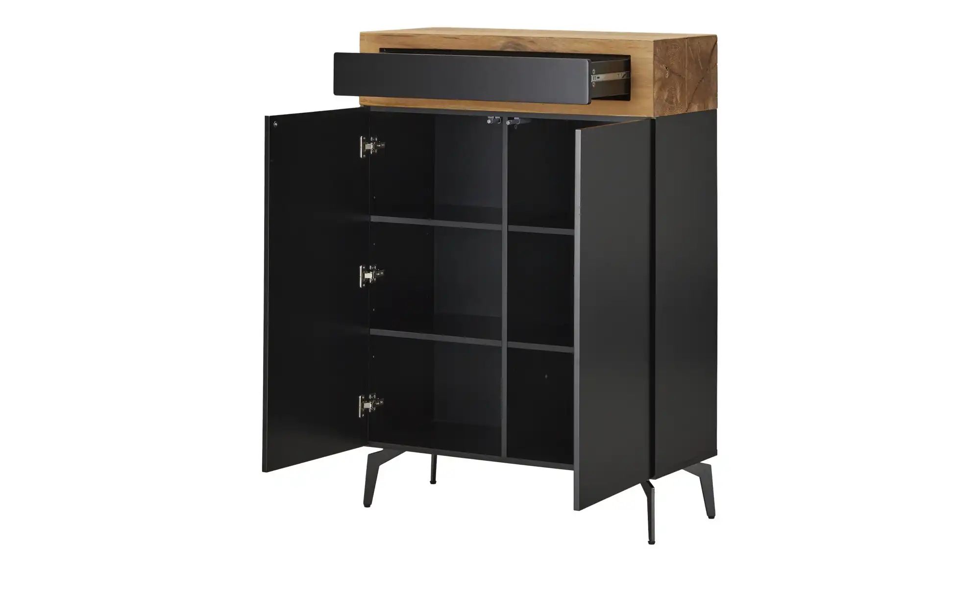 Highboard  Enego ¦ schwarz ¦ Maße (cm): B: 90 H: 130 T: 40.0 Kommoden & Sid günstig online kaufen