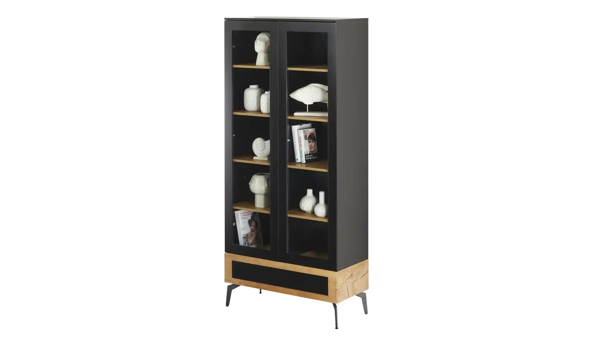 Vitrine  Enego ¦ schwarz ¦ Maße (cm): B: 90 H: 197 T: 40.0 Schränke > Vitri günstig online kaufen