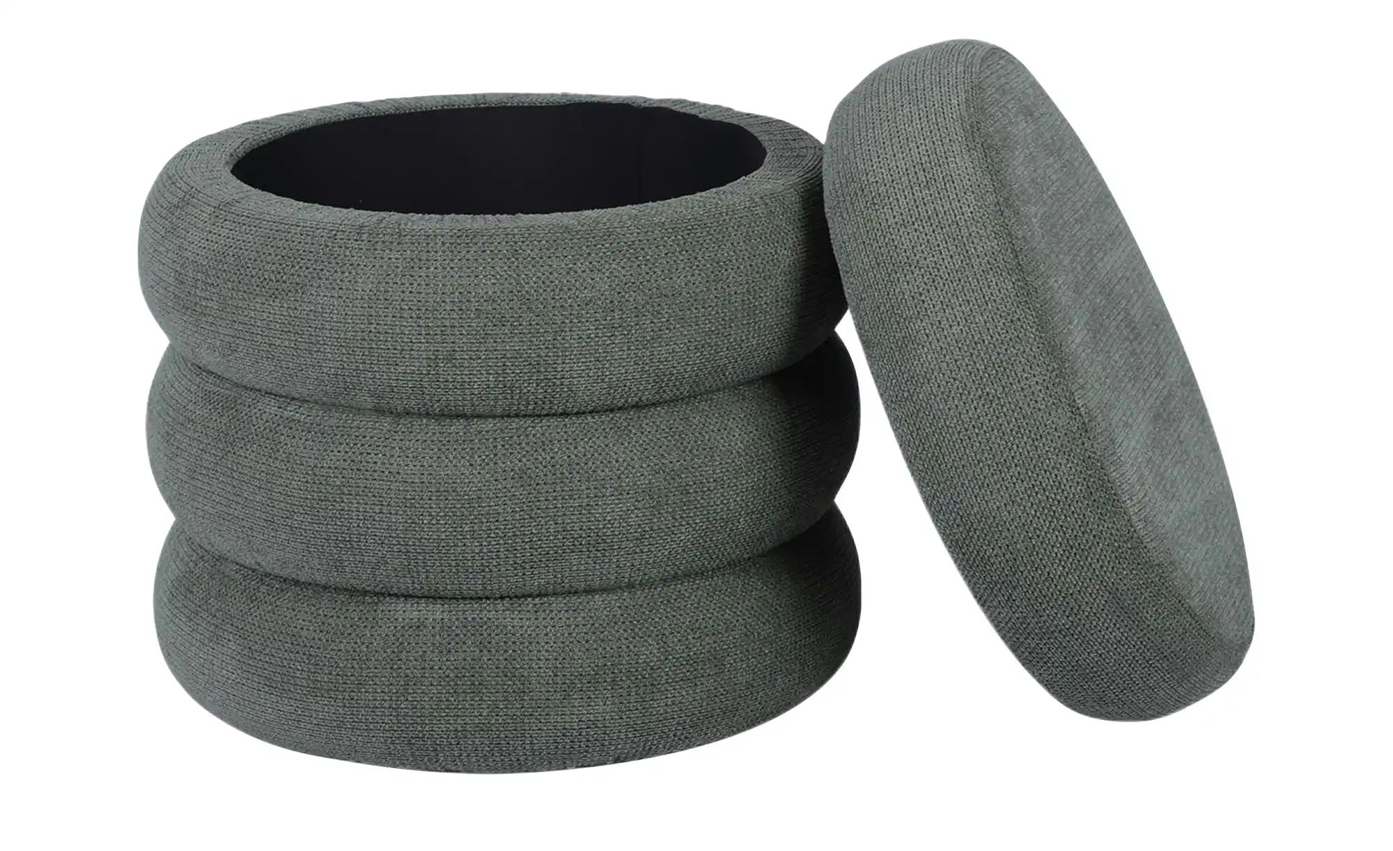 Polsterhocker  Viconovo ¦ grün ¦ Maße (cm): H: 43  Ø: 43 Polstermöbel > Hoc günstig online kaufen