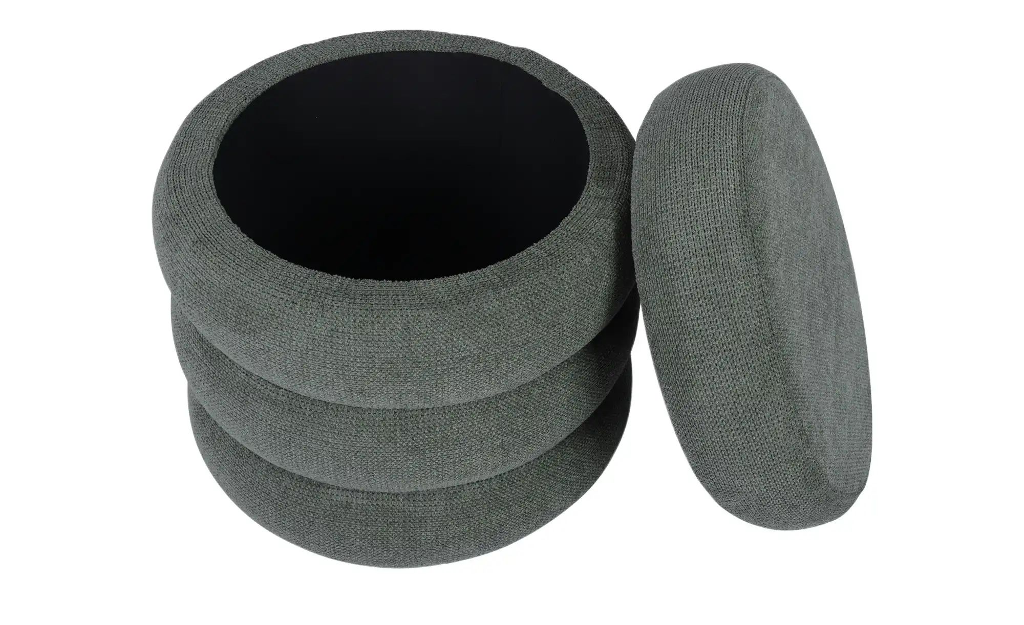 Thumbnail - Polsterhocker  Viconovo ¦ grün ¦ Maße (cm): H: 43  Ø: 43 Polstermöbel > Hocker - Höffner