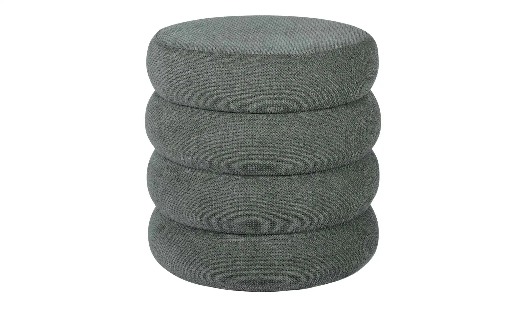 Polsterhocker  Viconovo ¦ grün ¦ Maße (cm): H: 43  Ø: 43 Polstermöbel > Hoc günstig online kaufen