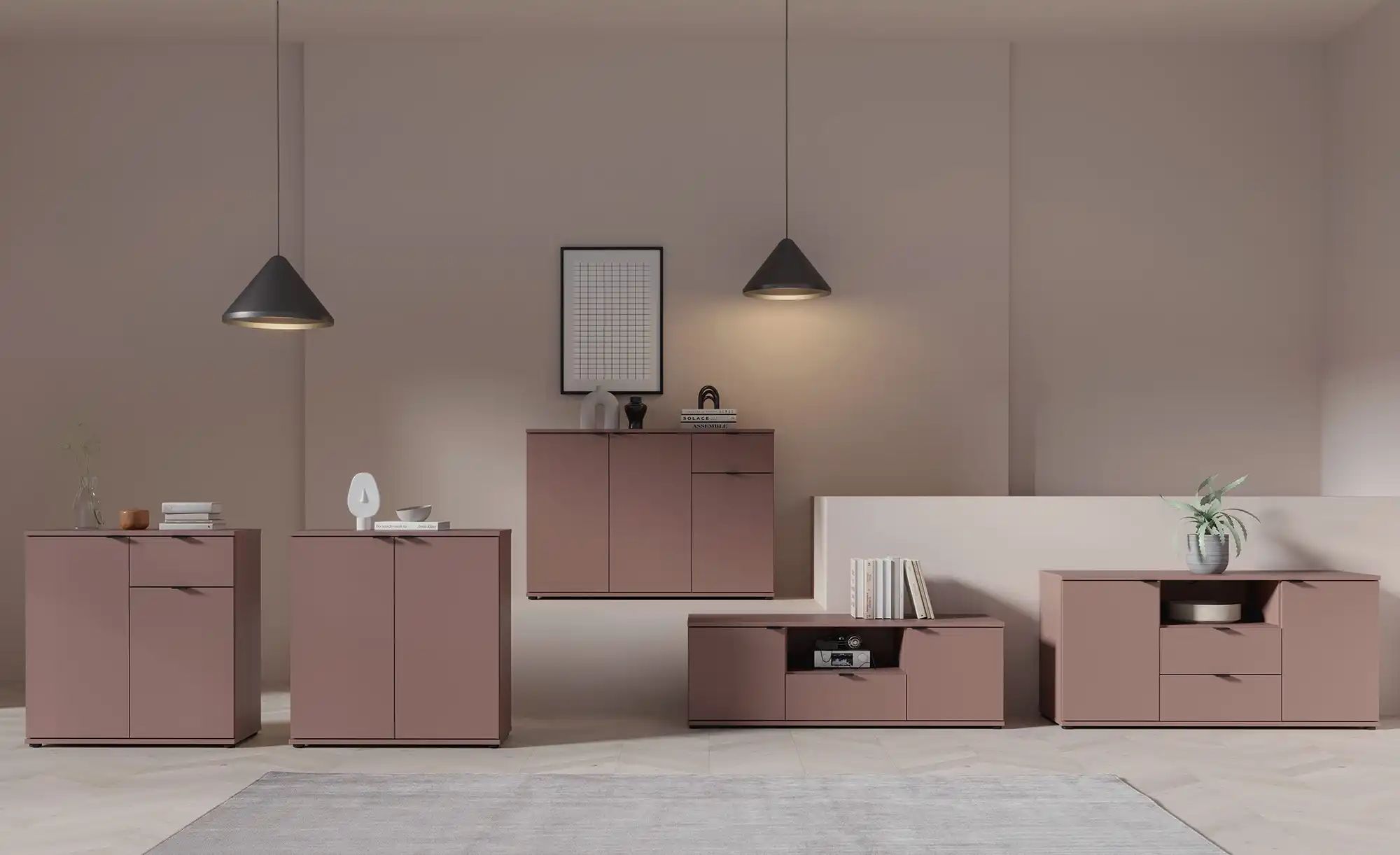 Thumbnail - TV-Lowboard  Gannano ¦ rot ¦ Maße (cm): B: 129,8 H: 43,9 T: 41.3 Kommoden & Sideboards > Lowboards - Höffner