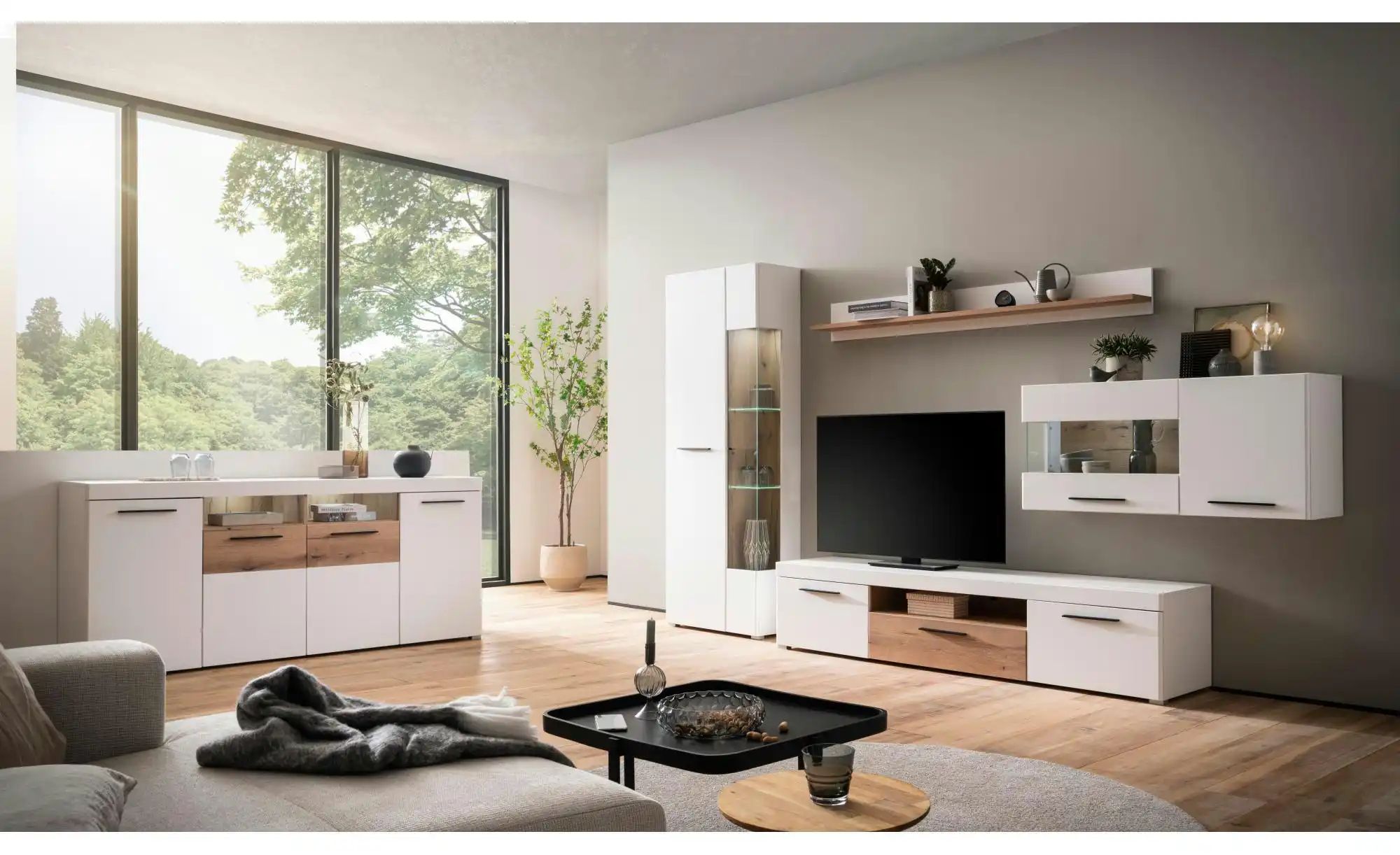 Sideboard  Salerno ¦ weiß ¦ Maße (cm): B: 205 H: 87 T: 40.0 Kommoden & Side günstig online kaufen