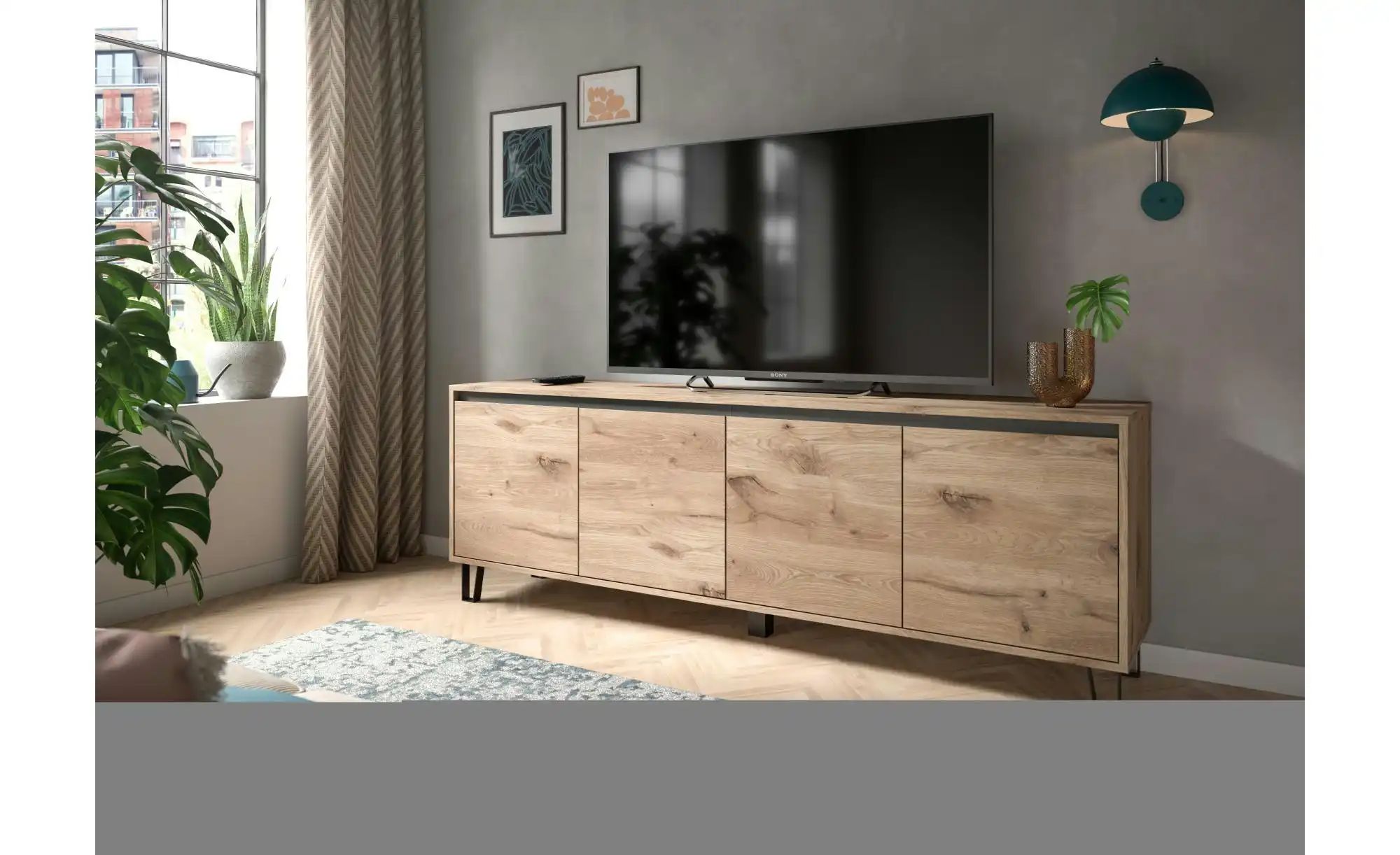 TV-Lowboard  Lovon ¦ holzfarben ¦ Maße (cm): B: 184 H: 64 Kommoden & Sidebo günstig online kaufen
