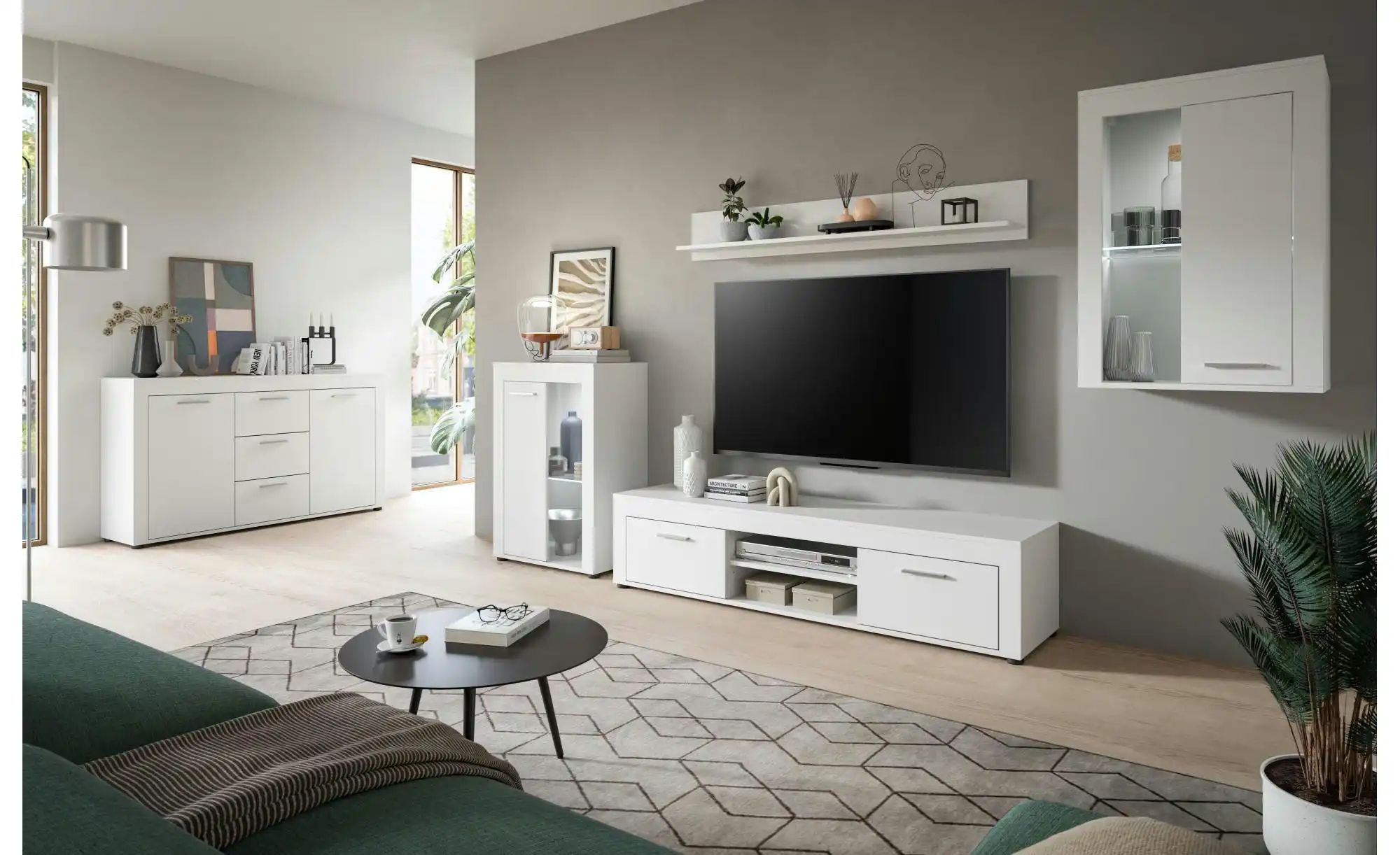 Thumbnail - Hängevitrine Bardenas ¦ weiß ¦ Maße (cm): B: 86 H: 60 T: 35.0 Schränke > Vitrinen - Höffner