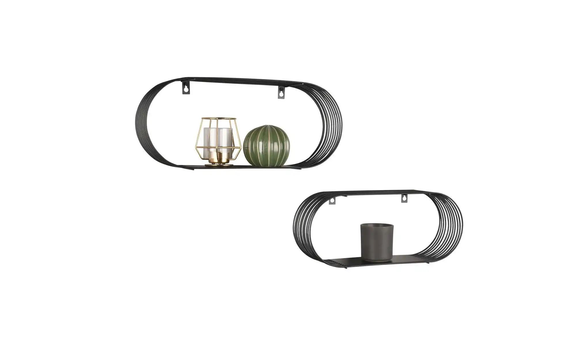 Thumbnail - Wandregal 2er-Set Joyce ¦ schwarz ¦ Maße (cm): B: 10 H: 18 Regale > Regalsets - Höffner