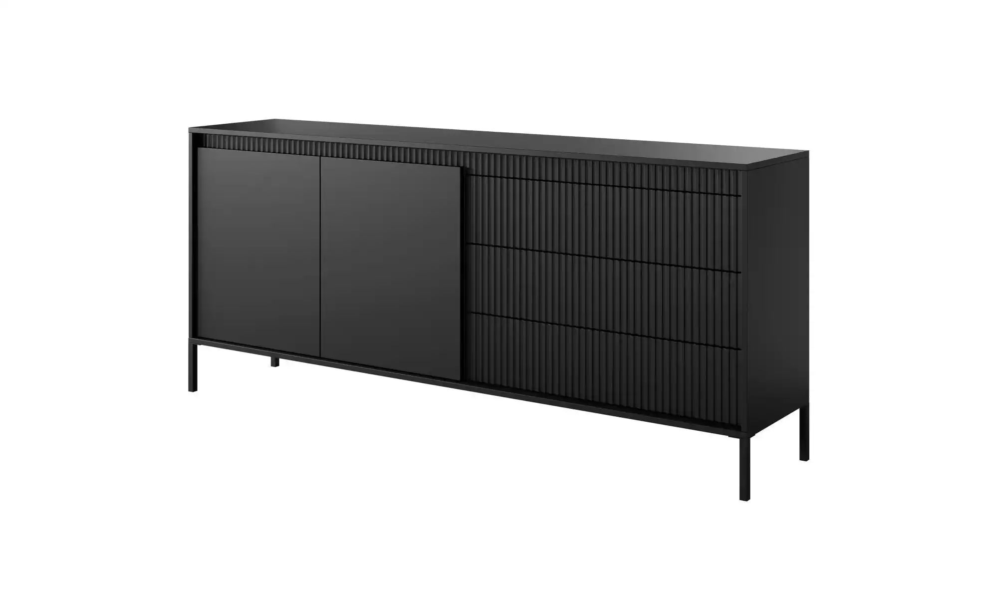 Sideboard   ¦ schwarz ¦ Maße (cm): B: 187 H: 81 Kommoden & Sideboards > Sid günstig online kaufen