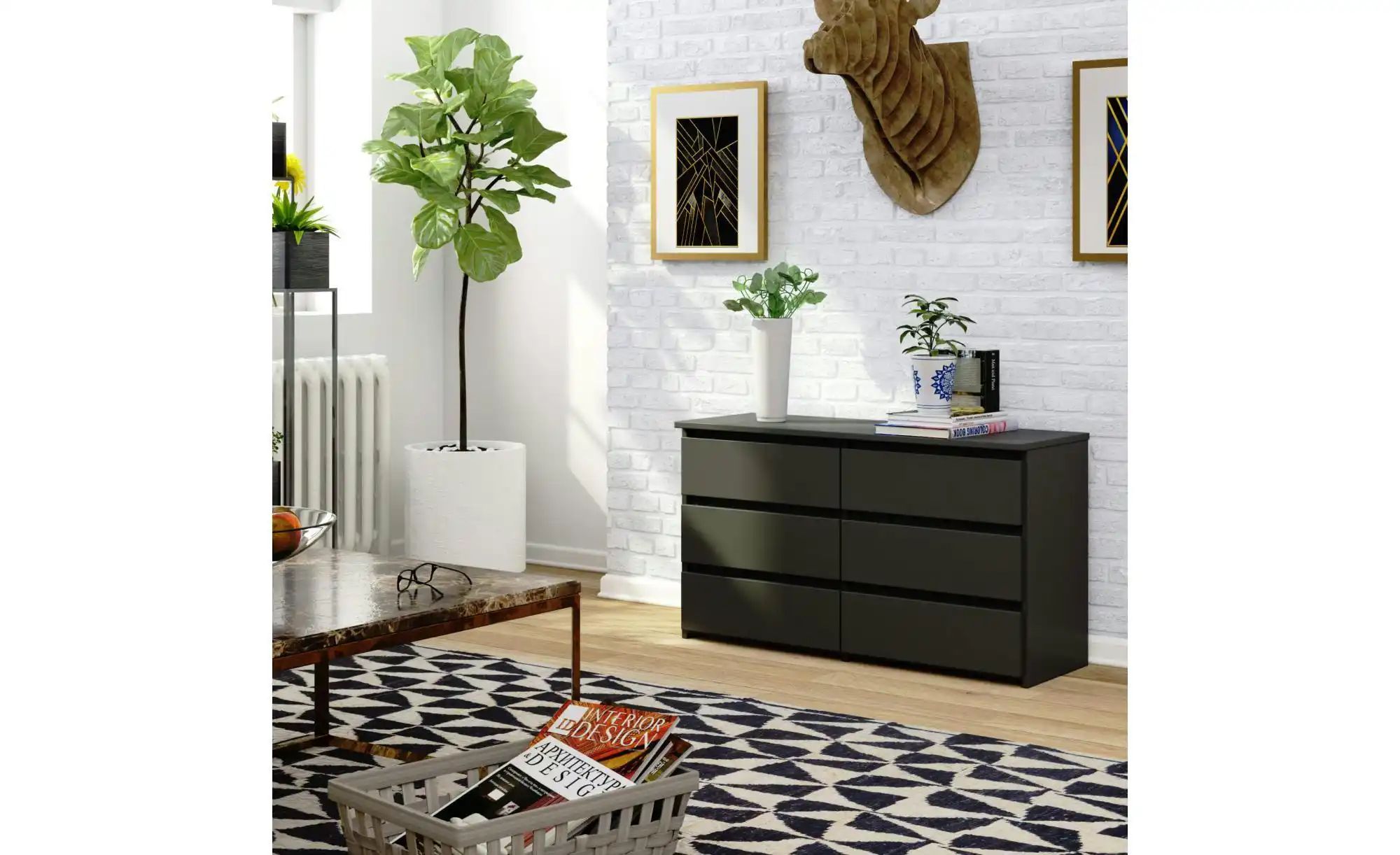 Thumbnail - Kommode Carla ¦ grau ¦ Maße (cm): B: 100 H: 57 Kommoden & Sideboards > Kommoden - Höffner