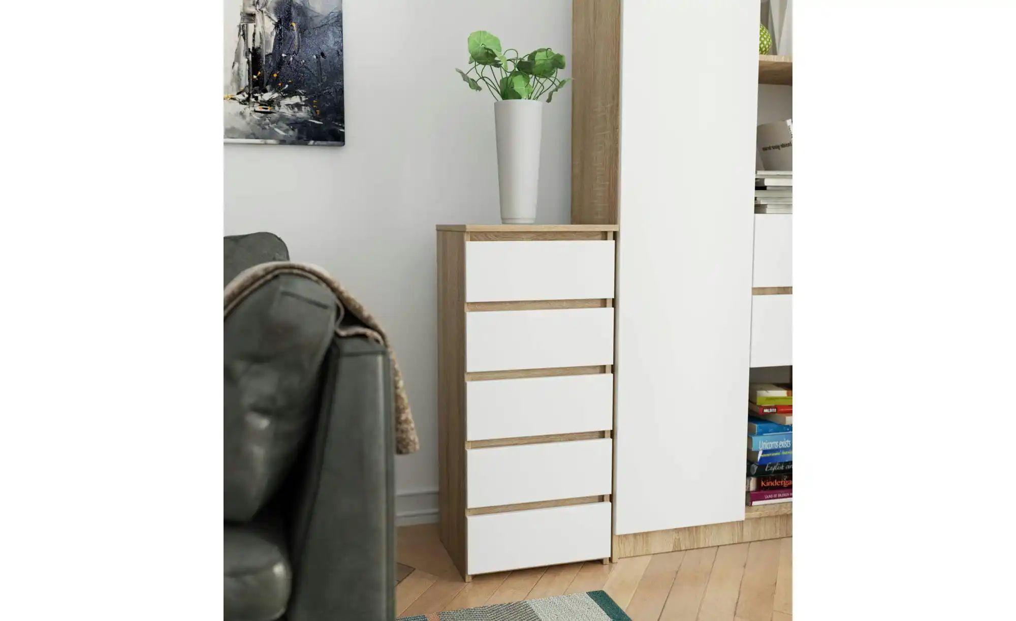 Kommode mit 5 Schubladen Carlo ¦ mehrfarbig ¦ Maße (cm): B: 40 H: 92 Kommod günstig online kaufen