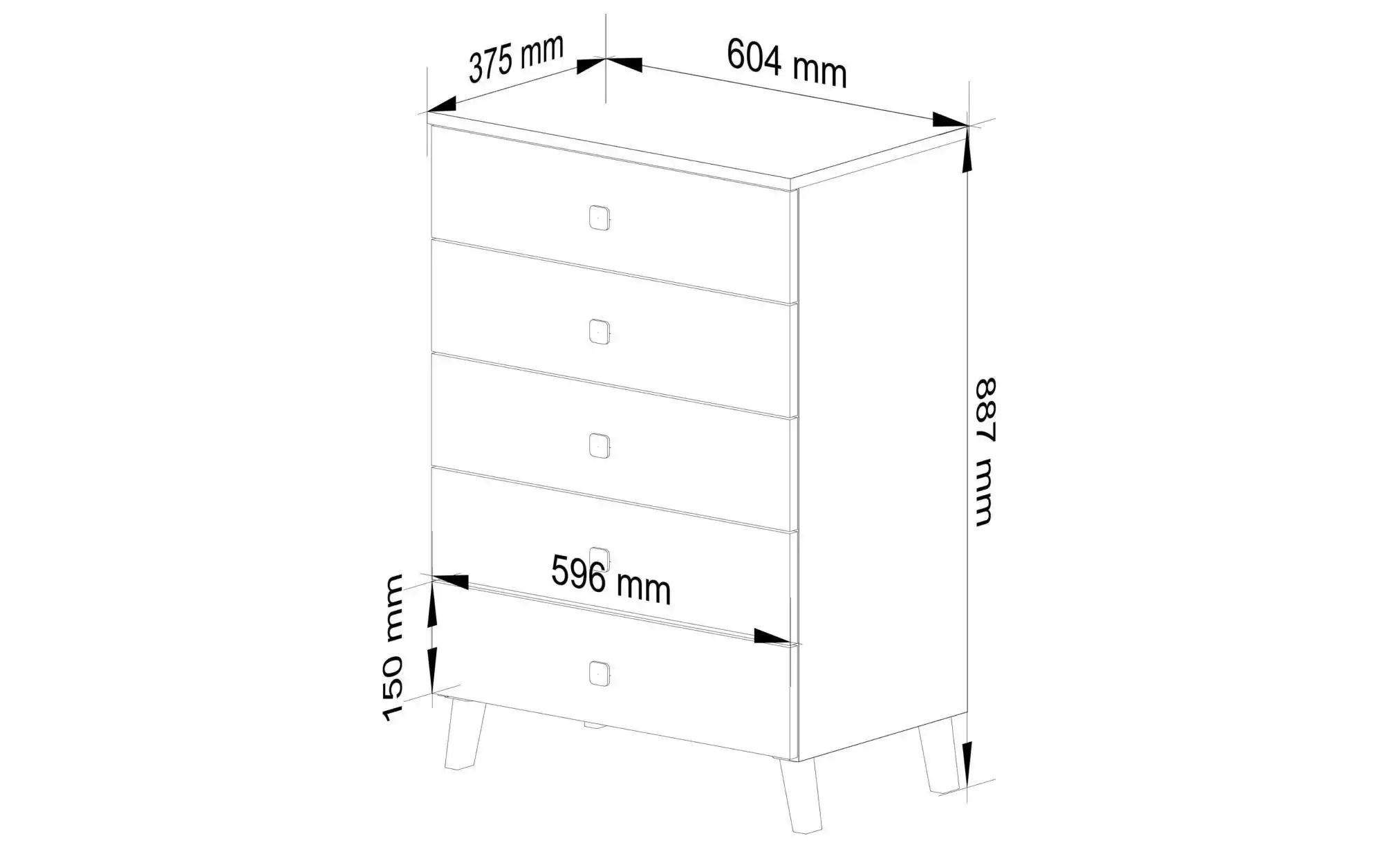 Kommode mit 5 Schubladen Lara ¦ beige ¦ Maße (cm): B: 60 H: 89 Kommoden & S günstig online kaufen