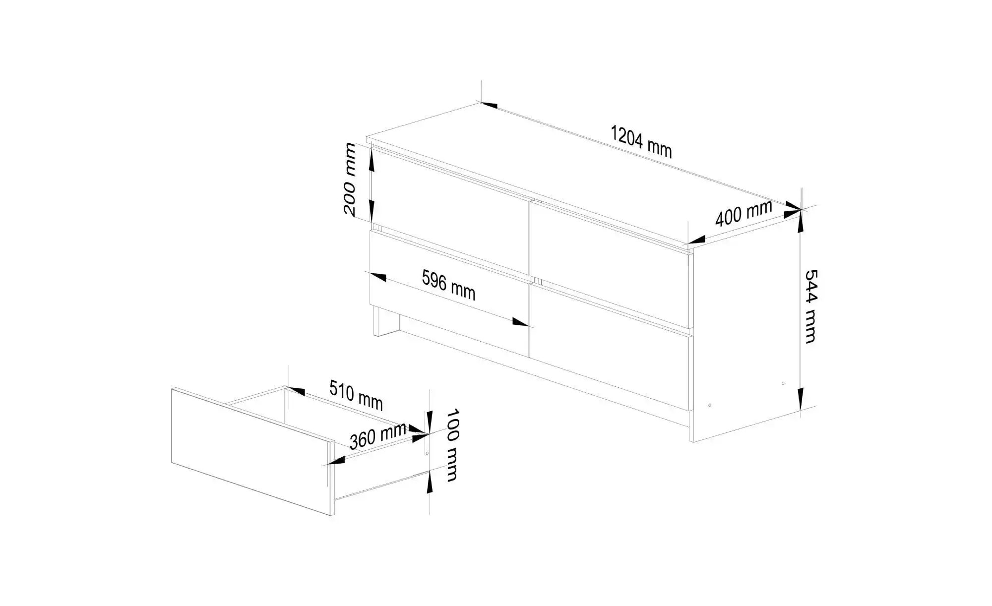 Kommode  Kersten ¦ weiß ¦ Maße (cm): B: 120 H: 55 Kommoden & Sideboards > K günstig online kaufen