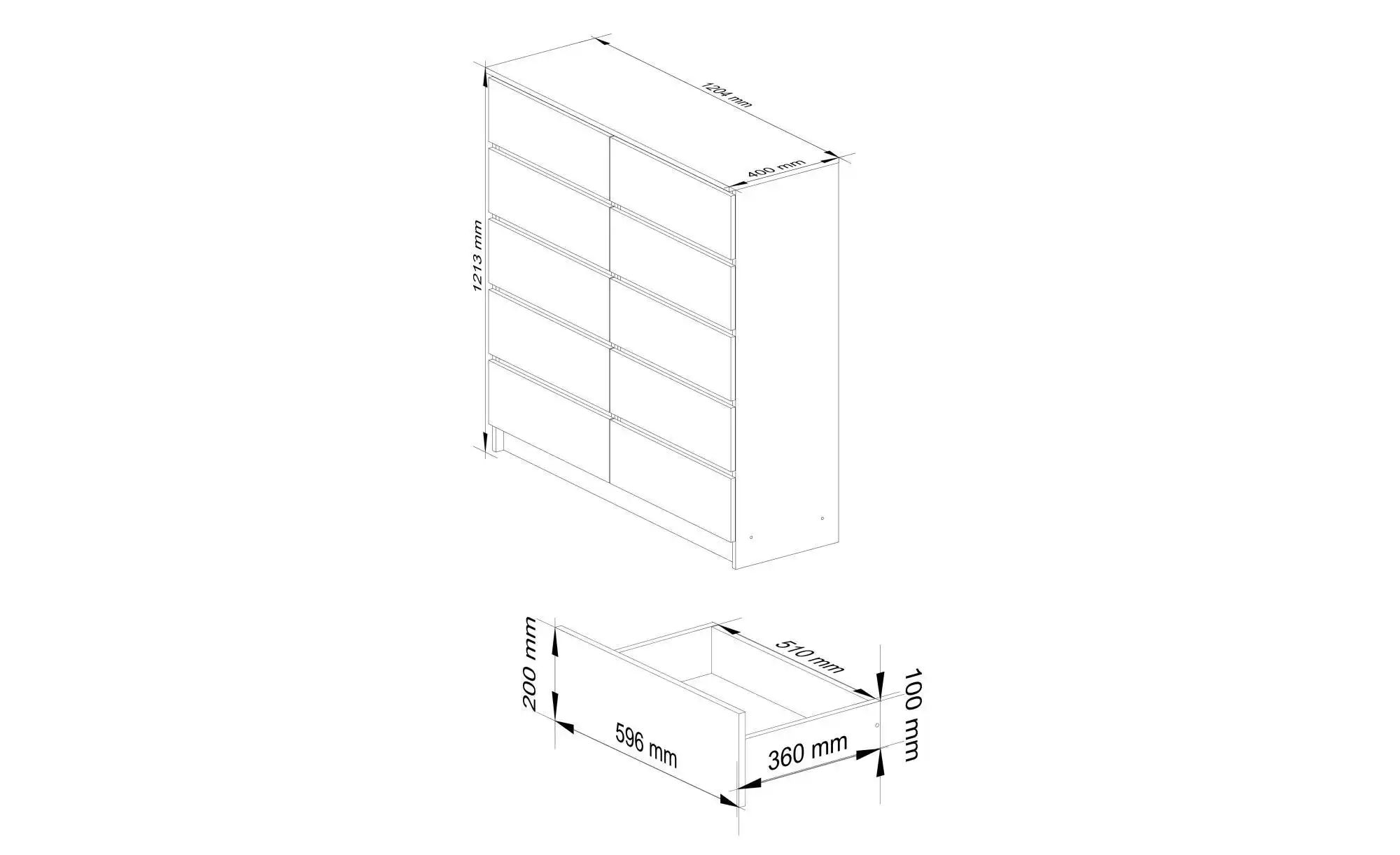 Thumbnail - Kommode mit 10 Schubladen Kersten ¦ mehrfarbig ¦ Maße (cm): B: 120 H: 121 Kommoden & Sideboards > Kommoden - Höffner