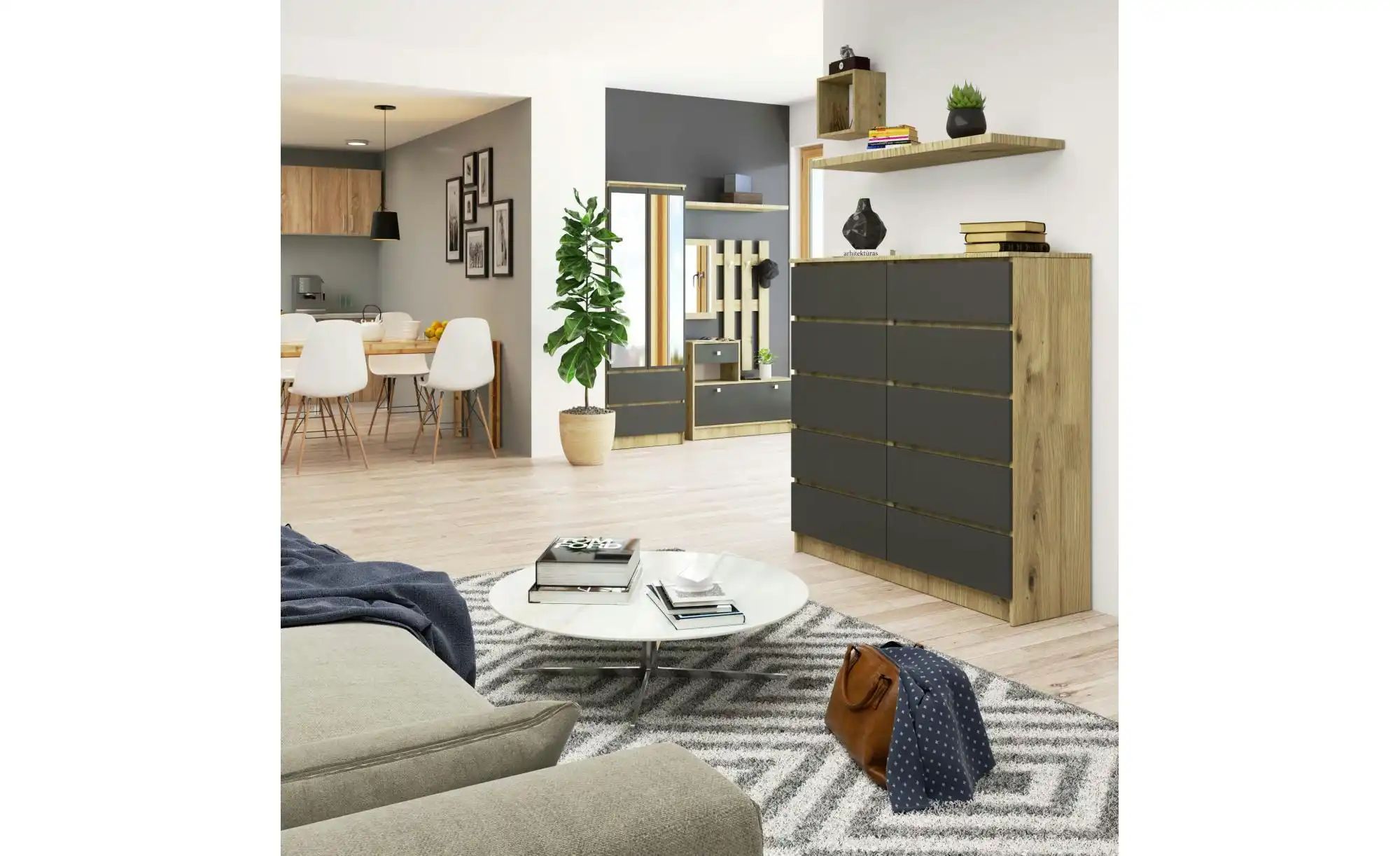 Thumbnail - Kommode mit 10 Schubladen Kersten ¦ mehrfarbig ¦ Maße (cm): B: 120 H: 121 Kommoden & Sideboards > Kommoden - Höffner