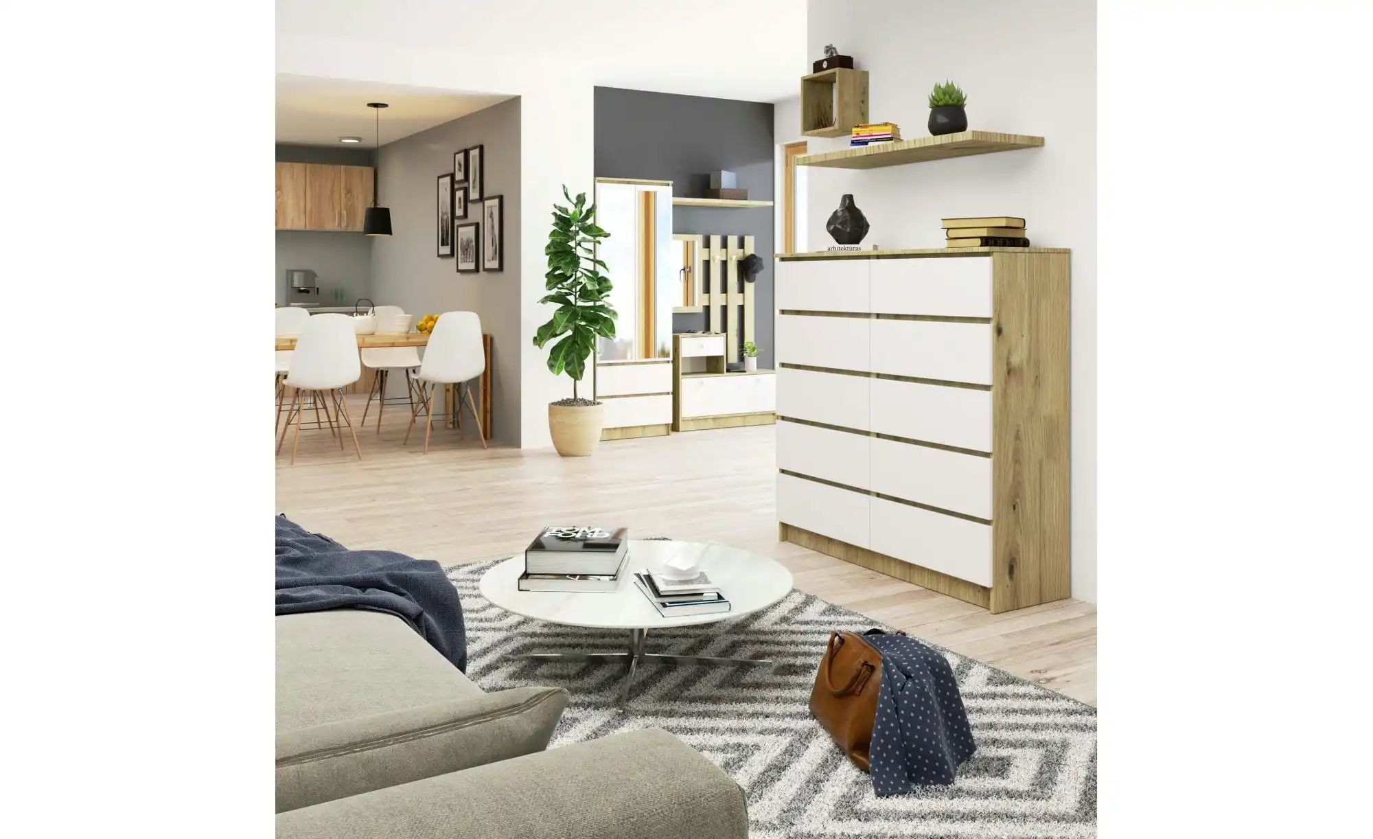 Kommode mit 10 Schubladen Kersten ¦ mehrfarbig ¦ Maße (cm): B: 120 H: 121 K günstig online kaufen