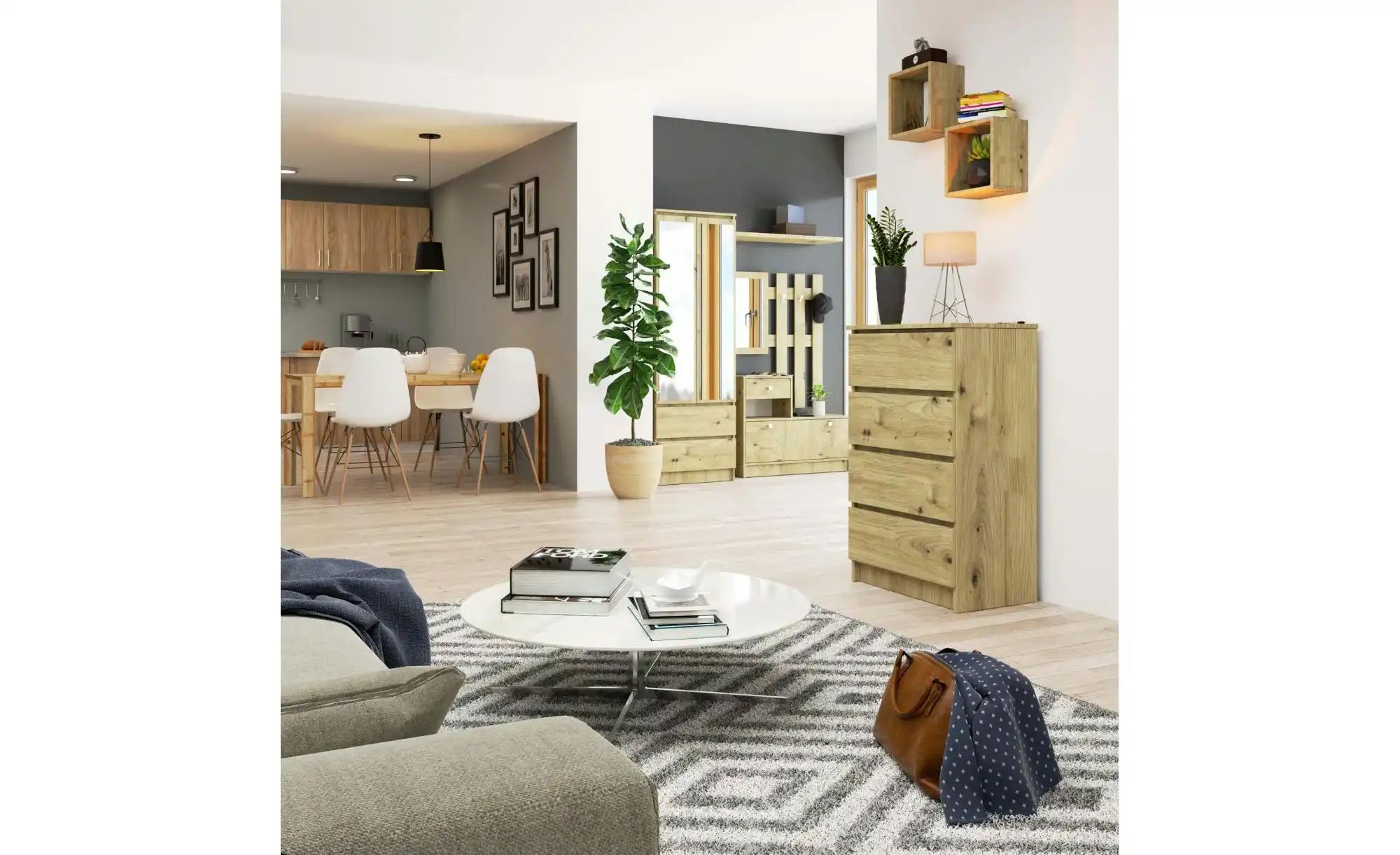 Thumbnail - Kommode mit 4 Schubladen Kai ¦ holzfarben ¦ Maße (cm): B: 60 H: 99 Kommoden & Sideboards > Kommoden - Höffner