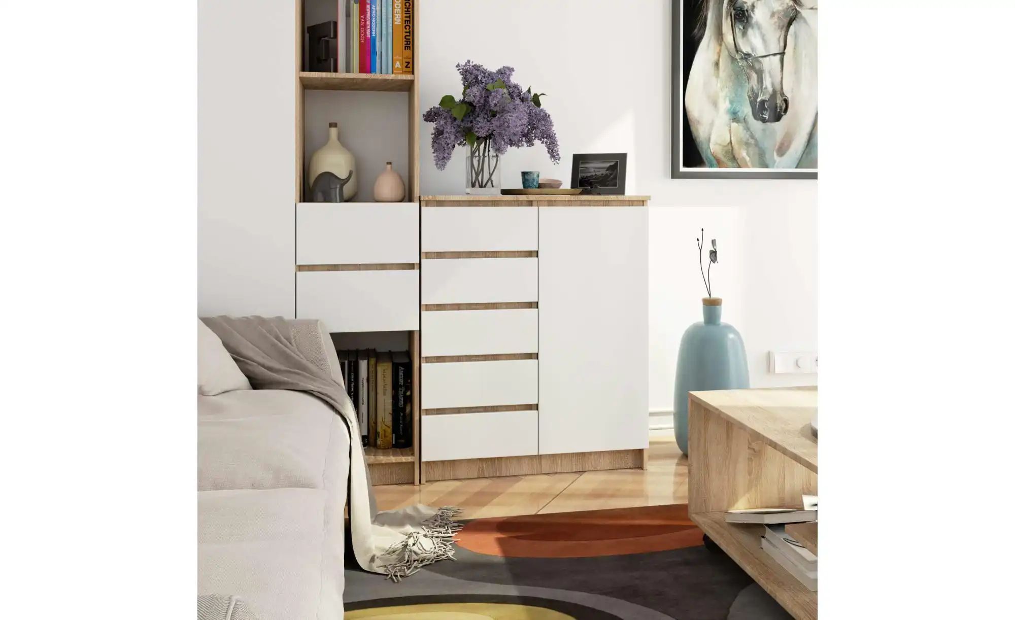 Highboard 80 cm breit Kuran ¦ mehrfarbig ¦ Maße (cm): B: 80 H: 97 Kommoden günstig online kaufen