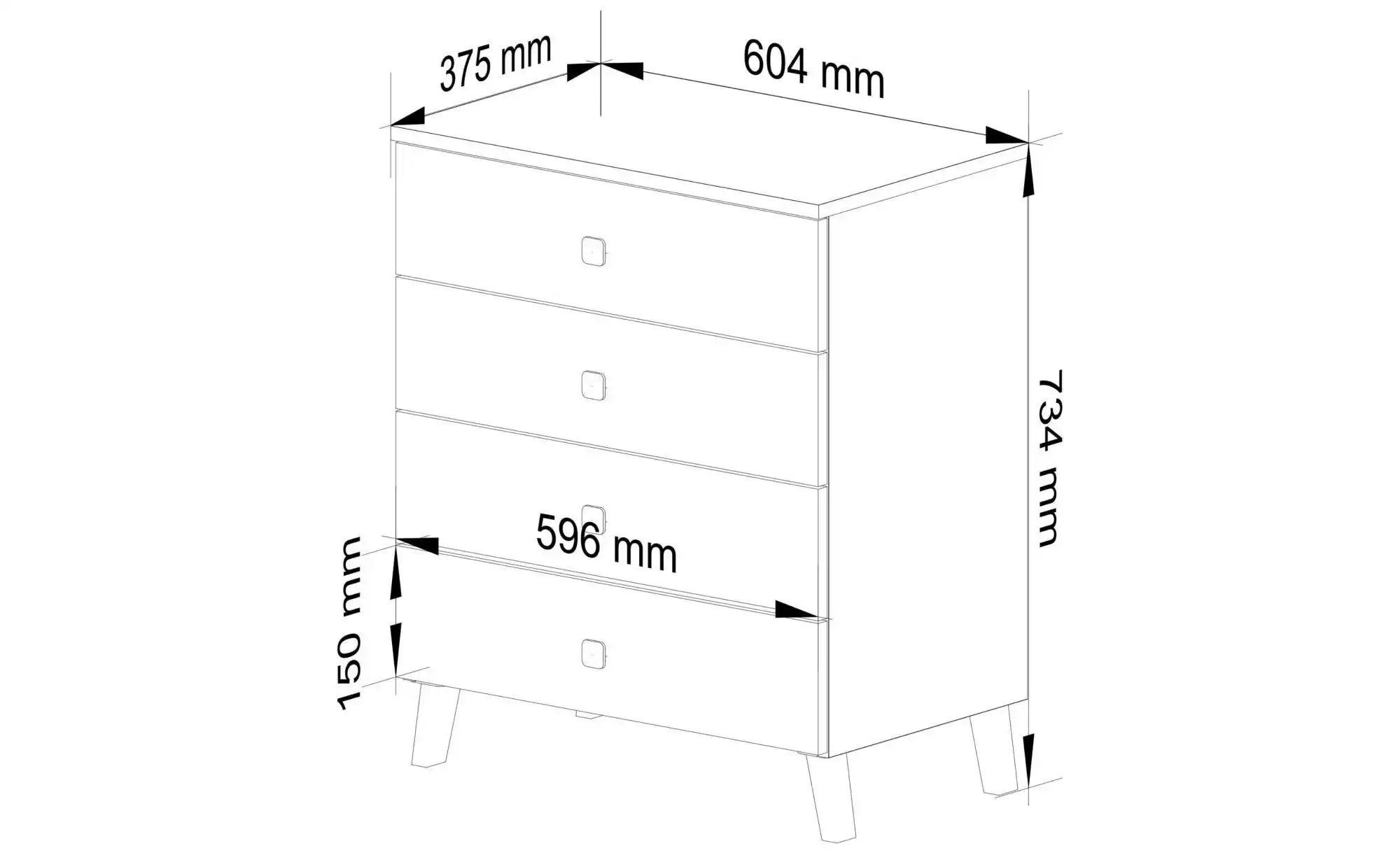 Kommode 60 cm breit Lara ¦ weiß ¦ Maße (cm): B: 60 H: 73 Kommoden & Sideboa günstig online kaufen