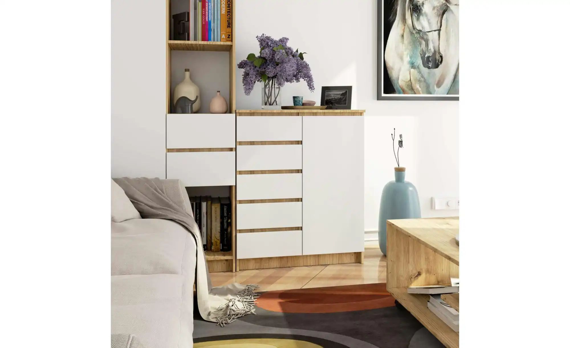Highboard 80 cm breit Kuran ¦ mehrfarbig ¦ Maße (cm): B: 80 H: 97 Kommoden günstig online kaufen