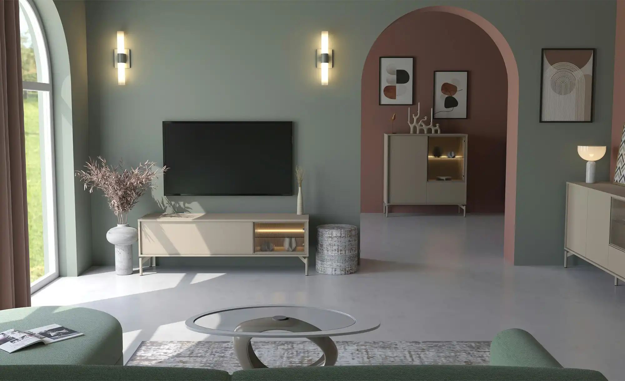 Love it Highboard  Flumeri ¦ beige ¦ Maße (cm): B: 113,5 H: 118 T: 43.0 Kom günstig online kaufen