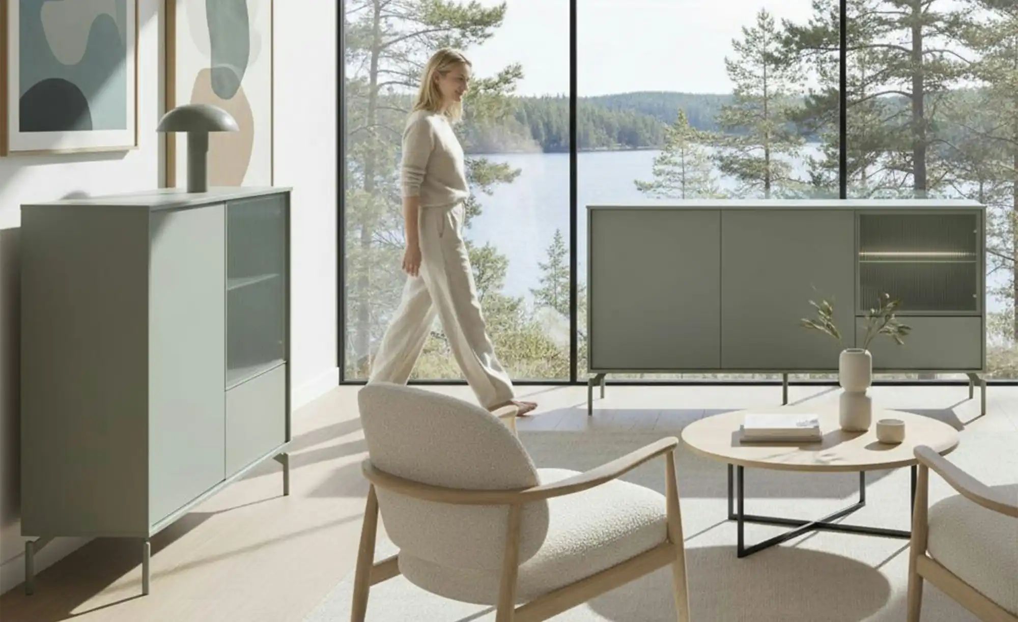 Thumbnail - Love it Highboard Flumeri ¦ beige ¦ Maße (cm): B: 113,5 H: 118 T: 43.0 Kommoden & Sideboards > Highboards - Höffner