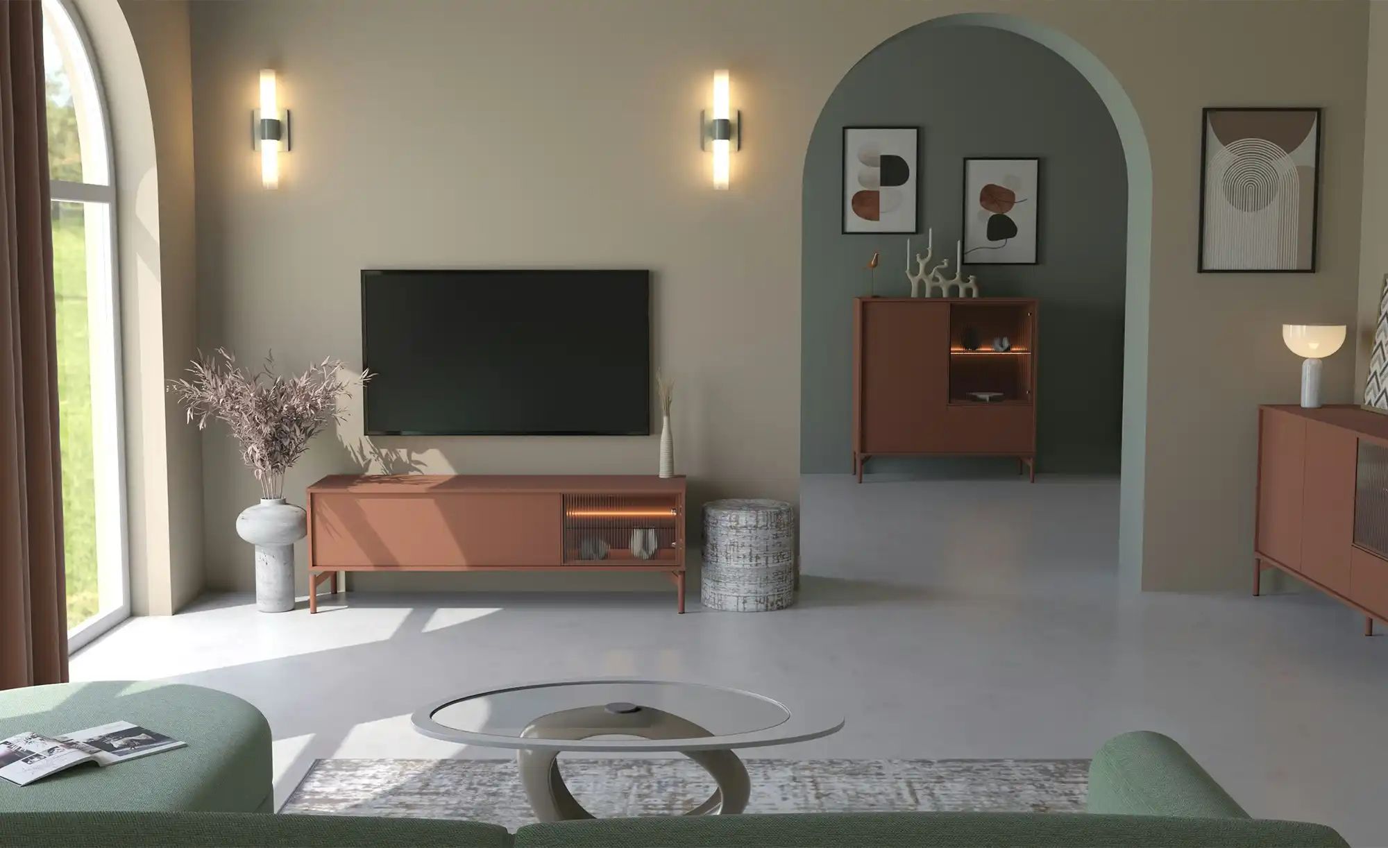 Love it Highboard  Flumeri ¦ rot ¦ Maße (cm): B: 113,5 H: 118 T: 43.0 Kommo günstig online kaufen