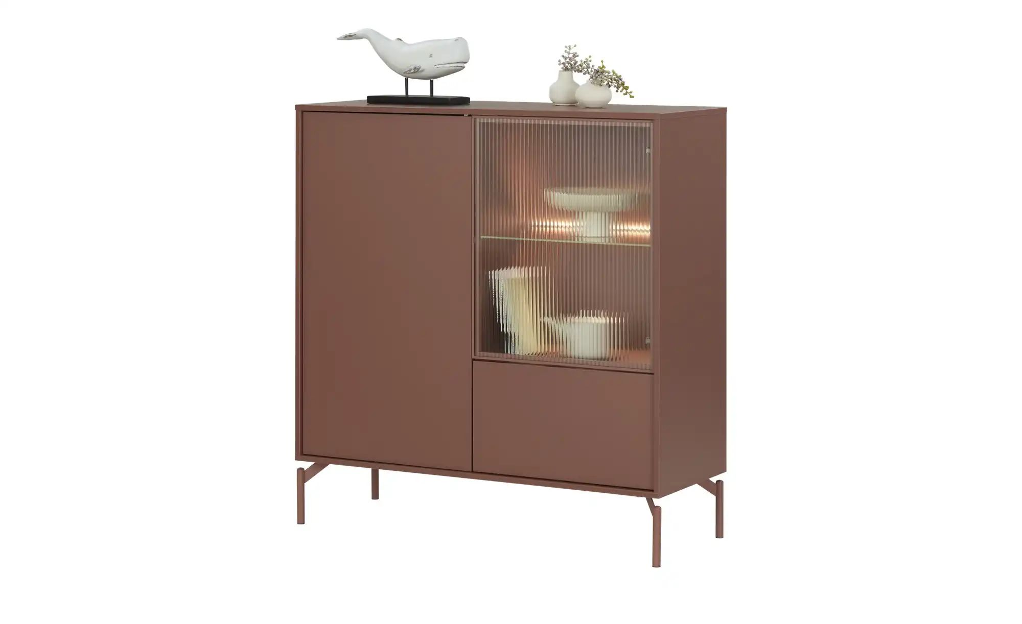 Love it Highboard  Flumeri ¦ rot ¦ Maße (cm): B: 113,5 H: 118 T: 43.0 Kommo günstig online kaufen