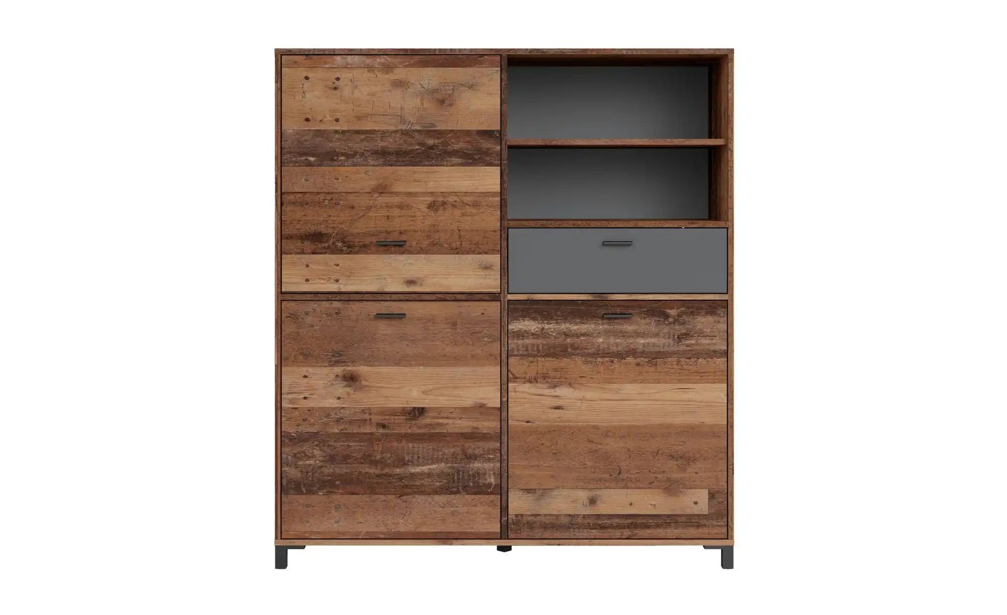 by Living Highboard  Jackson ¦ braun ¦ Maße (cm): B: 126 H: 143 Kommoden & günstig online kaufen