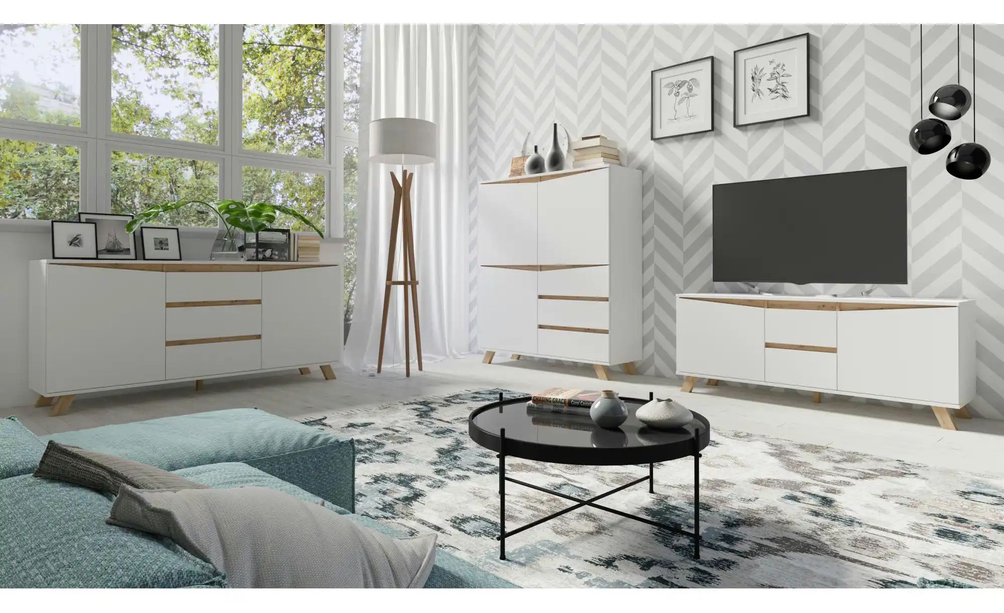 Highboard  Valentin ¦ weiß ¦ Maße (cm): B: 120 H: 137 Kommoden & Sideboards günstig online kaufen