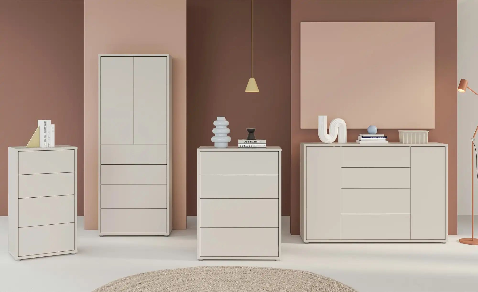 Thumbnail - Kommode Bolognano ¦ beige ¦ Maße (cm): B: 74,8 H: 99,1 T: 34.9 Kommoden & Sideboards > Kommoden - Höffner