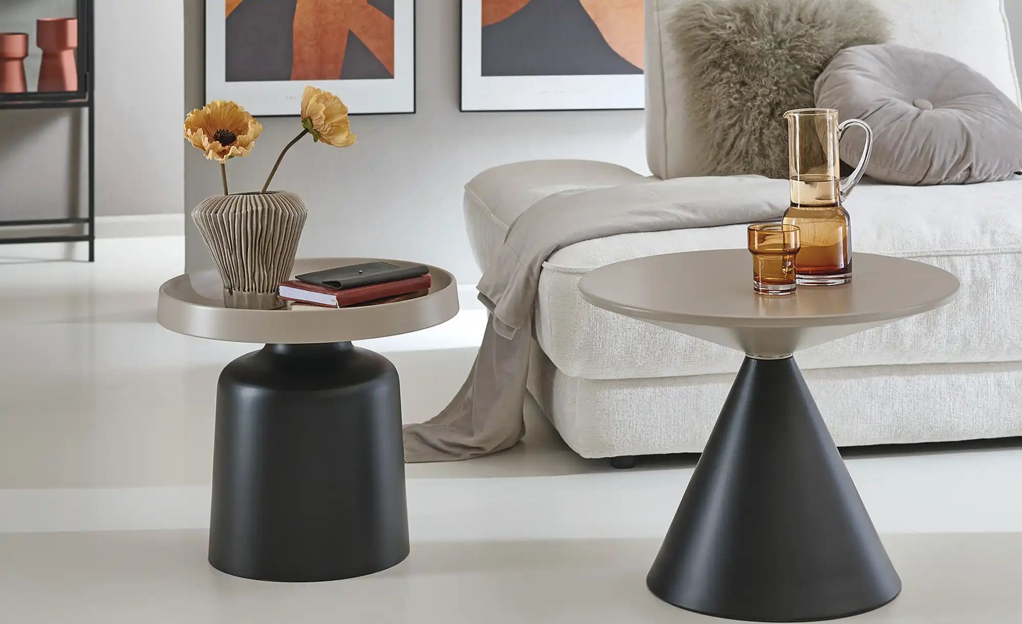 Beistelltisch  Road ¦ beige ¦ Maße (cm): H: 45  Ø: 50 Tische > Beistelltisc günstig online kaufen