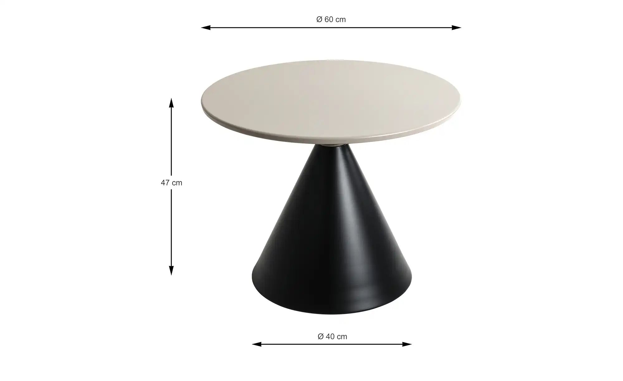 Beistelltisch  Road ¦ beige ¦ Maße (cm): H: 47  Ø: 60 Tische > Beistelltisc günstig online kaufen