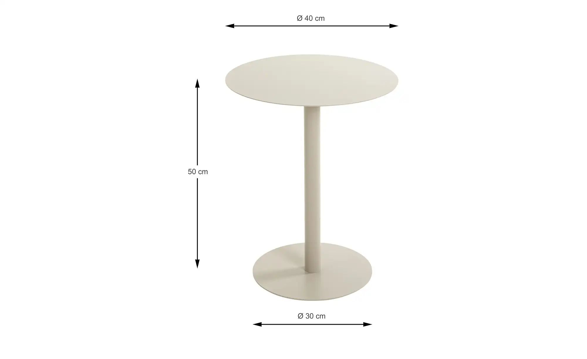 Beistelltisch  Erding ¦ beige ¦ Maße (cm): H: 50  Ø: 40 Tische > Beistellti günstig online kaufen