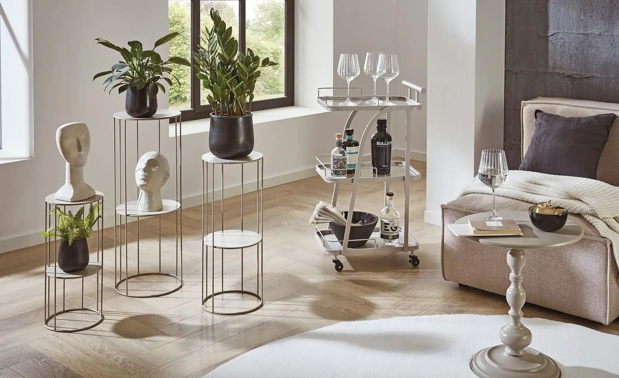 Blumensäule 3er Set  Erding ¦ beige Tische > Beistelltische > Blumenständer günstig online kaufen
