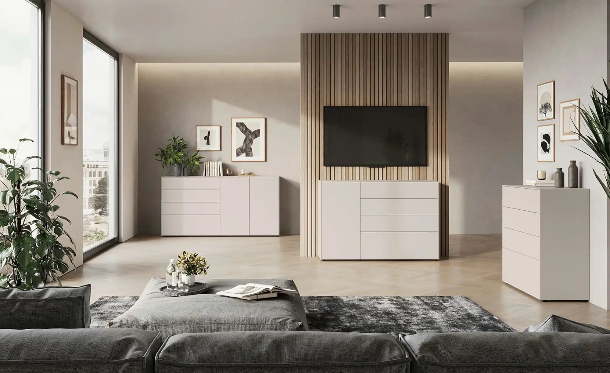 Thumbnail - uno Sideboard  Lomena ¦ beige ¦ Maße (cm): B: 137 H: 93 T: 41.0 Kommoden & Sideboards > Sideboards - Höffner