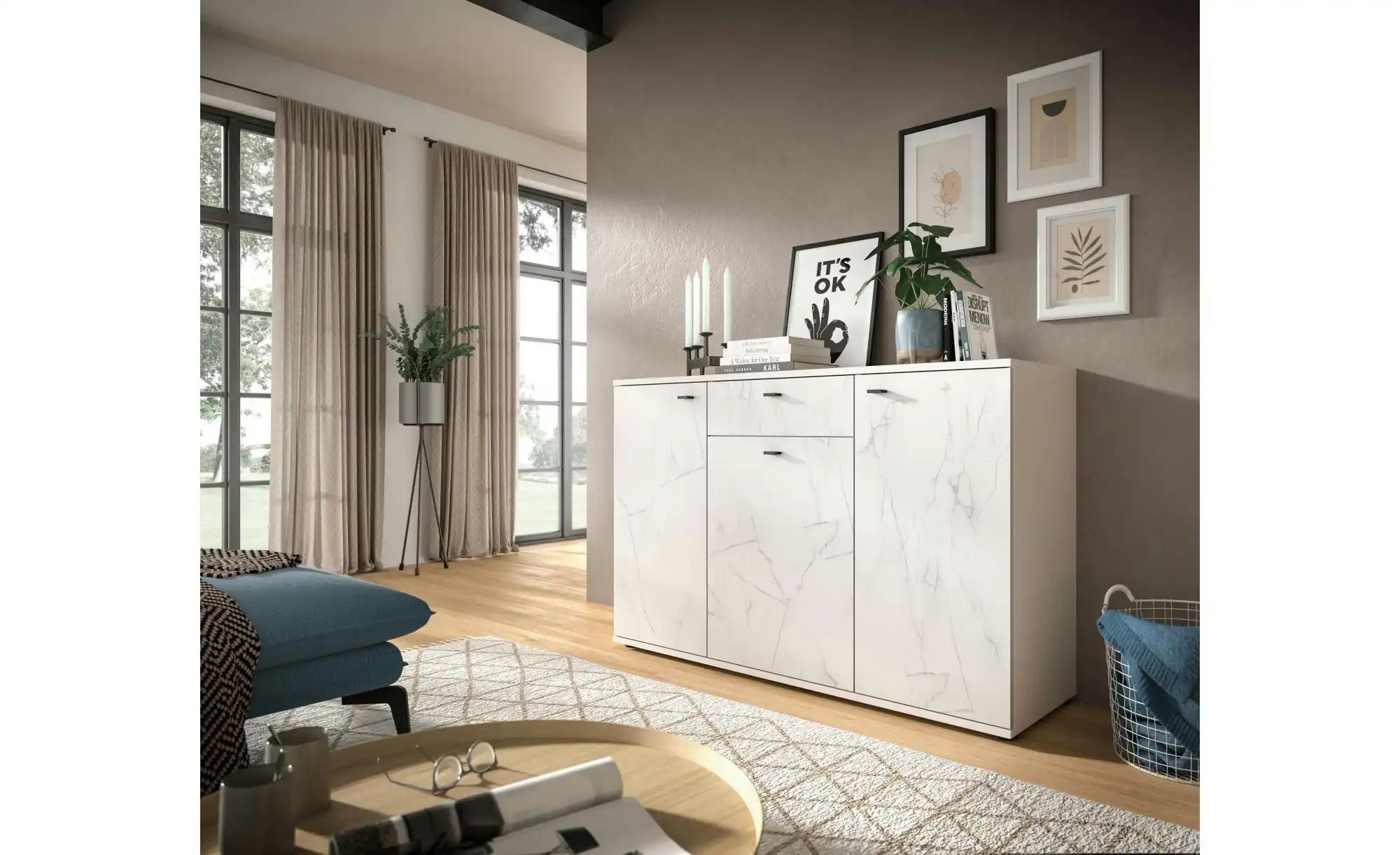 Sideboard   ¦ weiß ¦ Maße (cm): B: 138 H: 87 Kommoden & Sideboards > Sidebo günstig online kaufen