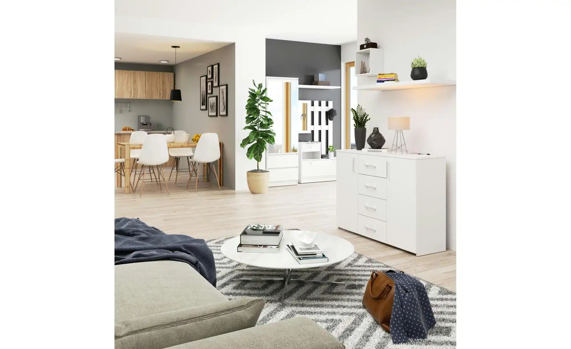 Thumbnail - Sideboard 110 cm breit Kiara ¦ weiß ¦ Maße (cm): B: 110 H: 80 Kommoden & Sideboards > Sideboards - Höffner