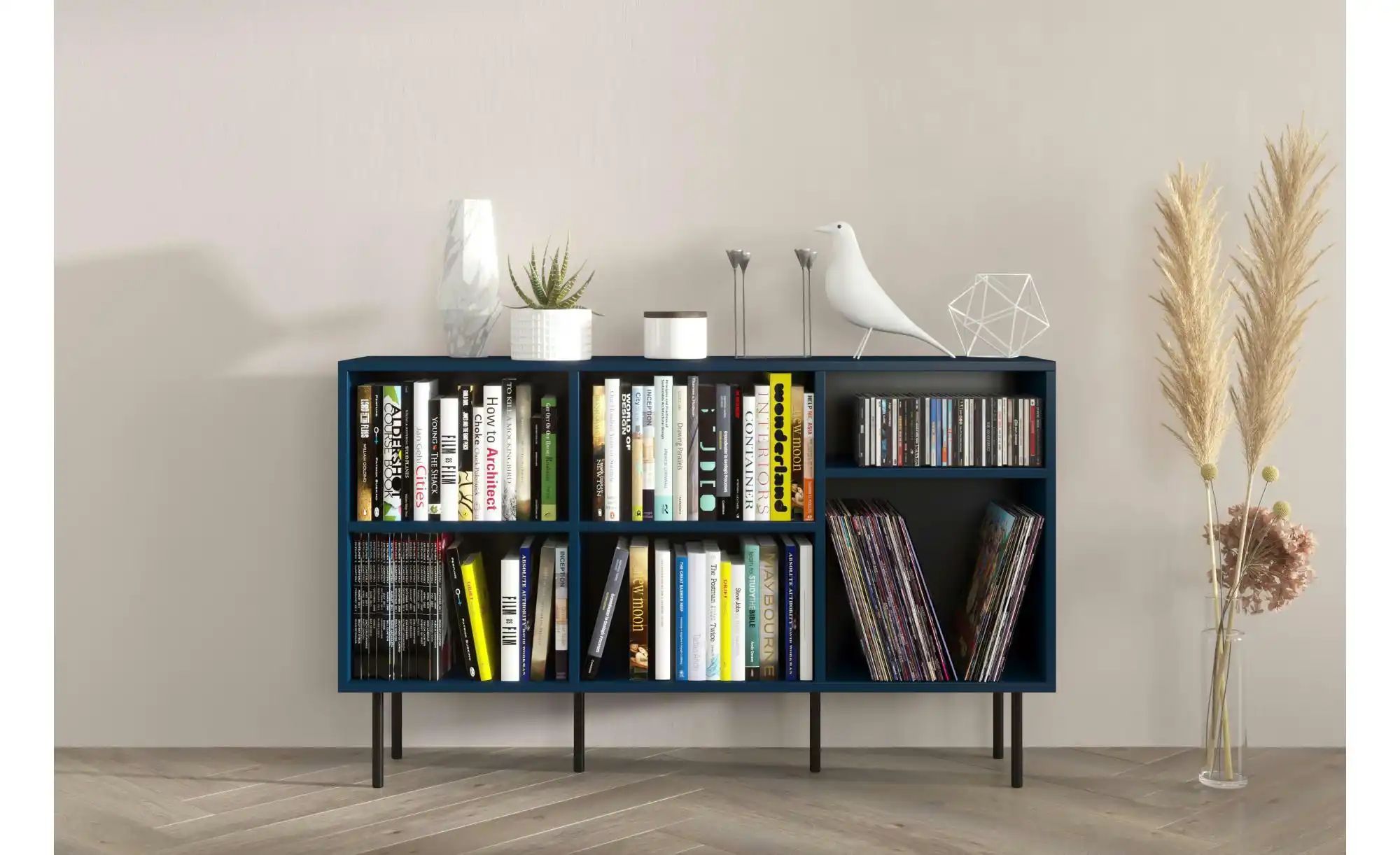 Standregal  Mirka ¦ blau ¦ Maße (cm): B: 130 H: 80 Regale > Bücherregale - günstig online kaufen