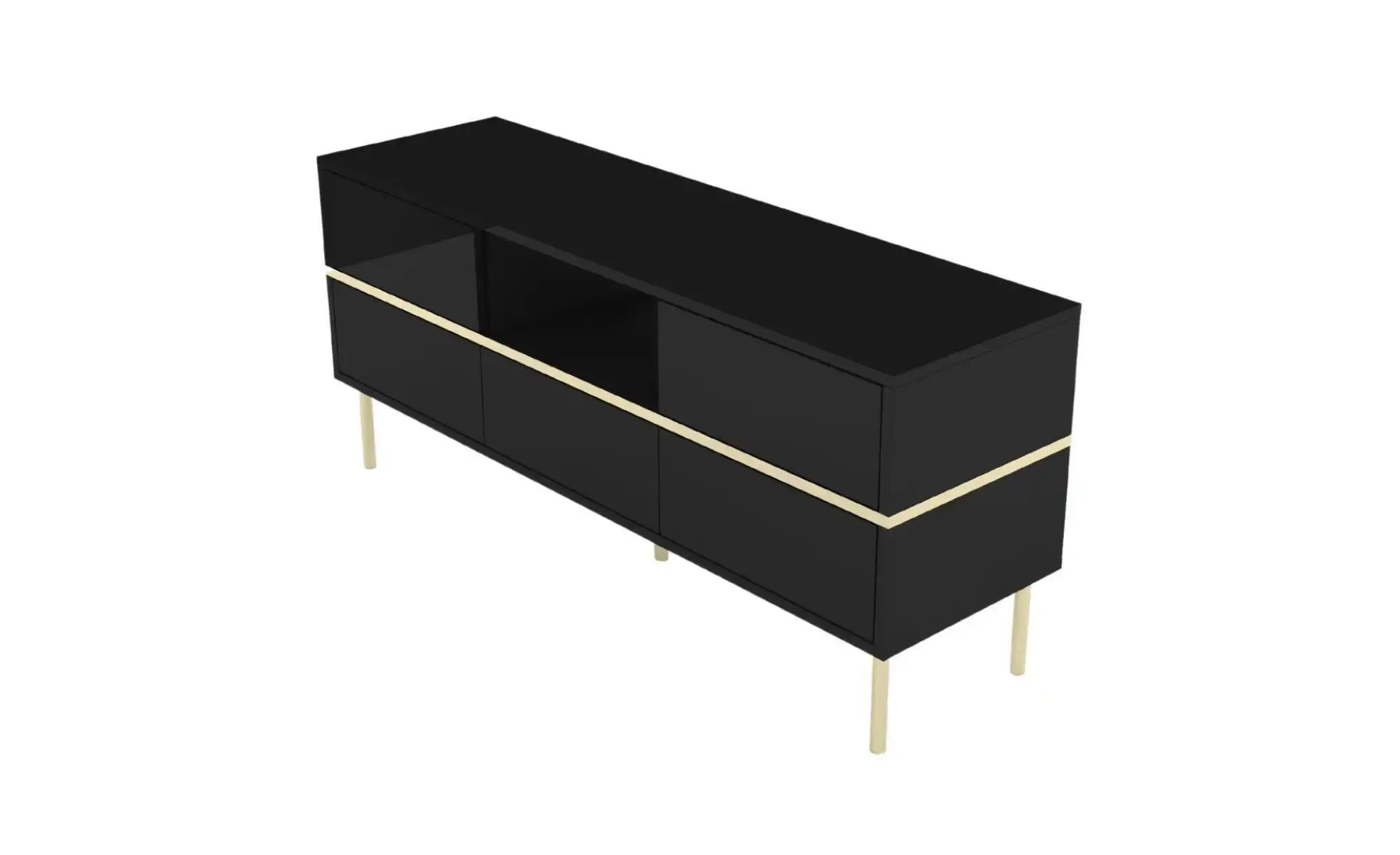 Lowboard   ¦ schwarz ¦ Maße (cm): B: 137,5 H: 60,5 Kommoden & Sideboards > günstig online kaufen