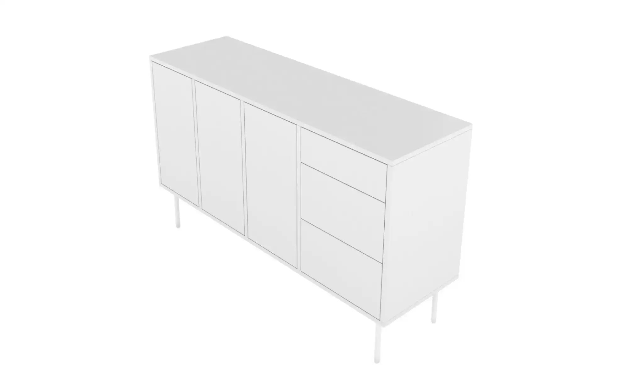 Sideboard   ¦ weiß ¦ Maße (cm): B: 130 H: 78 Kommoden & Sideboards > Sidebo günstig online kaufen