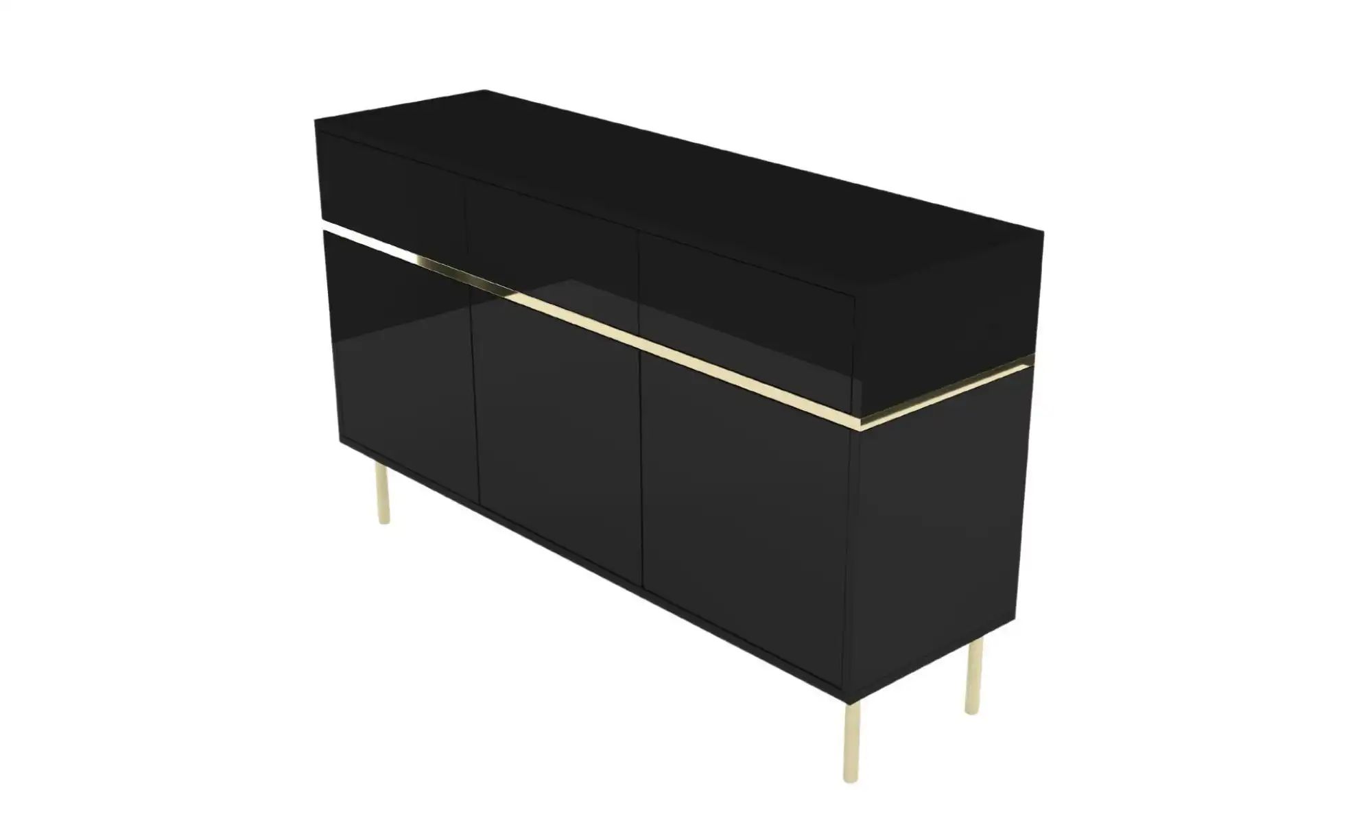 Sideboard   ¦ schwarz ¦ Maße (cm): B: 137,5 H: 85 Kommoden & Sideboards > S günstig online kaufen