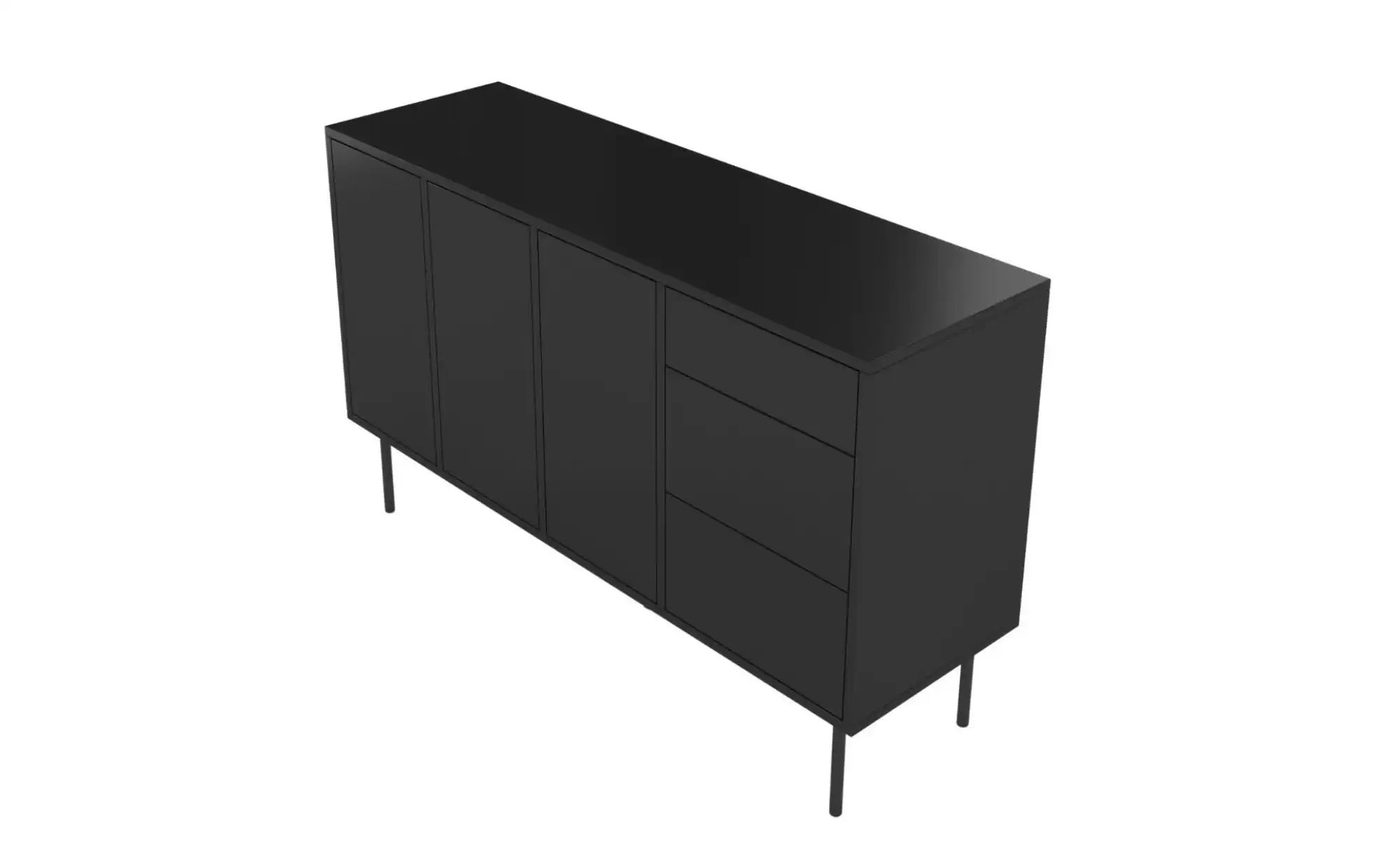 Sideboard   ¦ schwarz ¦ Maße (cm): B: 130 H: 80 Kommoden & Sideboards > Sid günstig online kaufen