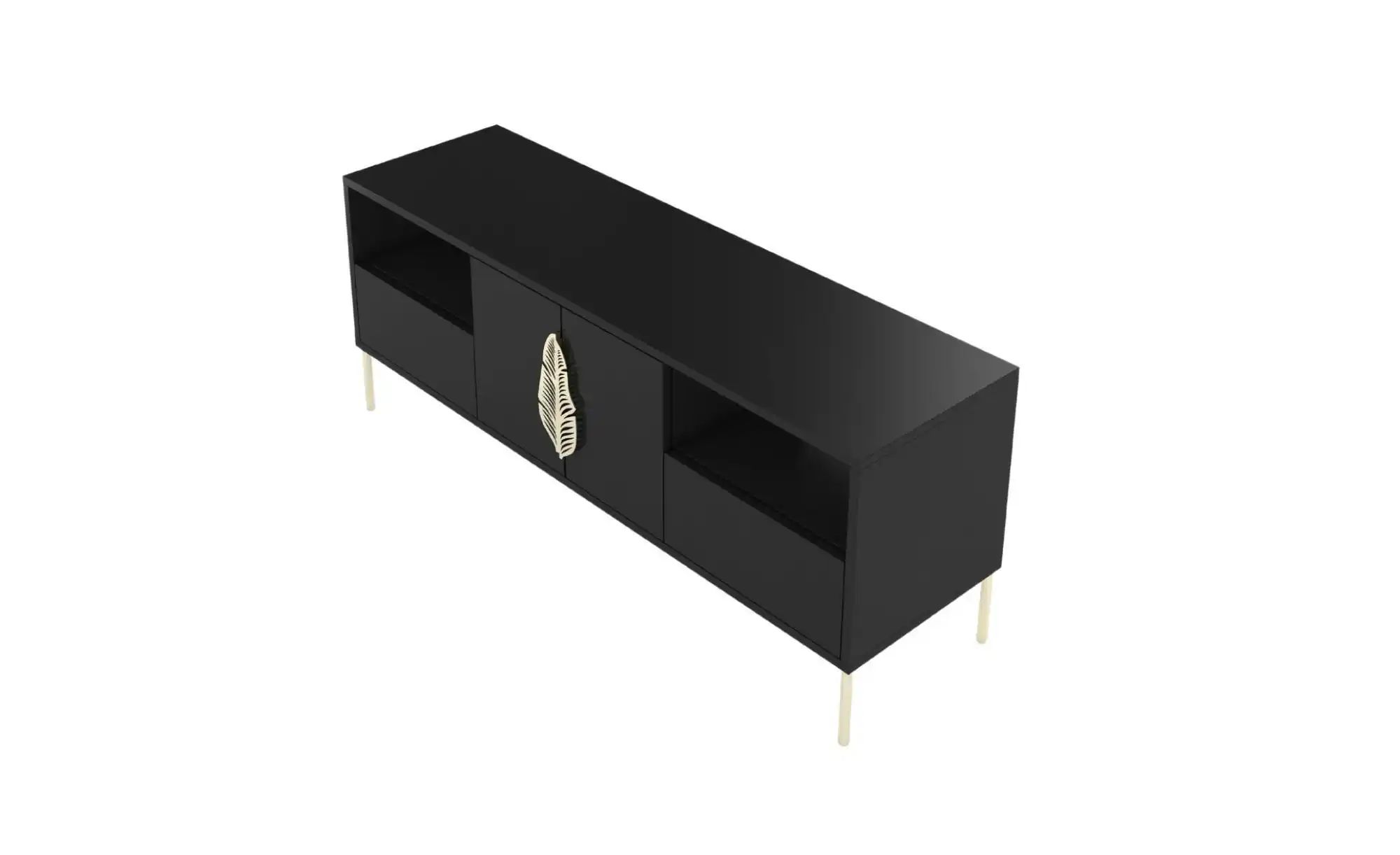 Lowboard   ¦ schwarz ¦ Maße (cm): B: 138 H: 60 Kommoden & Sideboards > Lowb günstig online kaufen