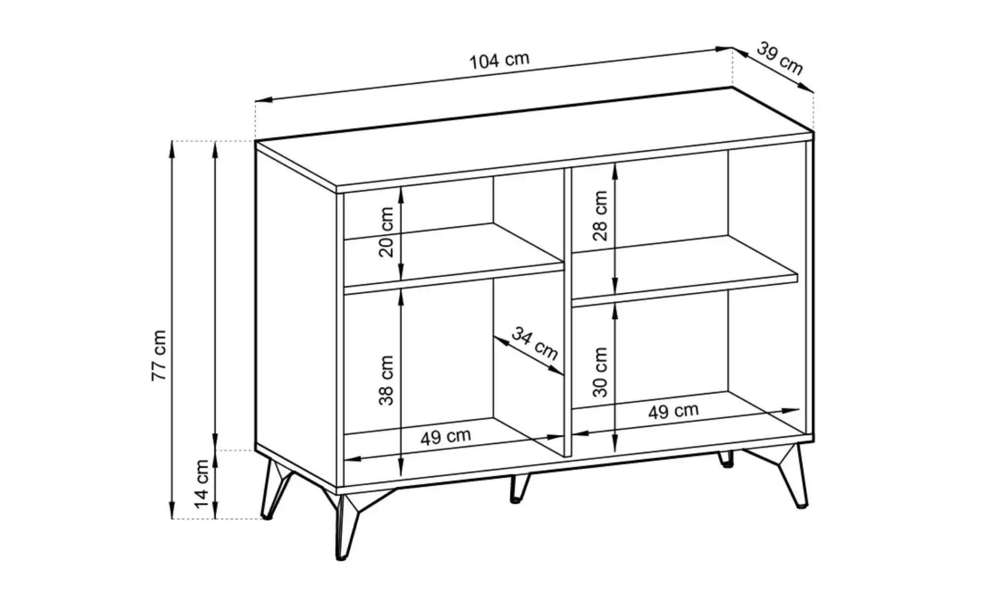 Sideboard  Diamond ¦ schwarz ¦ Maße (cm): B: 104 H: 77 Kommoden & Sideboard günstig online kaufen