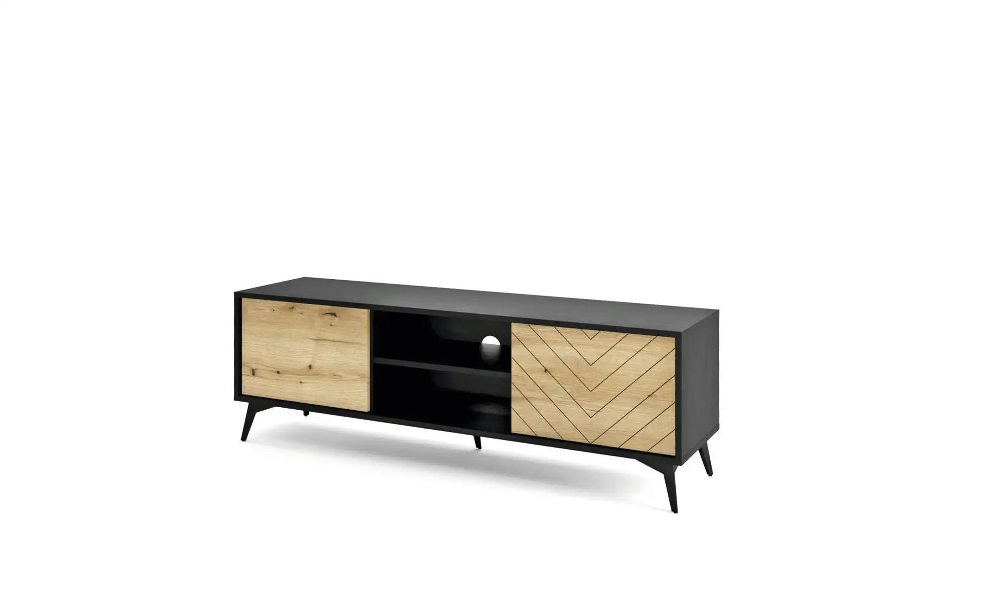 Lowboard   ¦ schwarz ¦ Maße (cm): B: 154 H: 50 Kommoden & Sideboards > Lowb günstig online kaufen